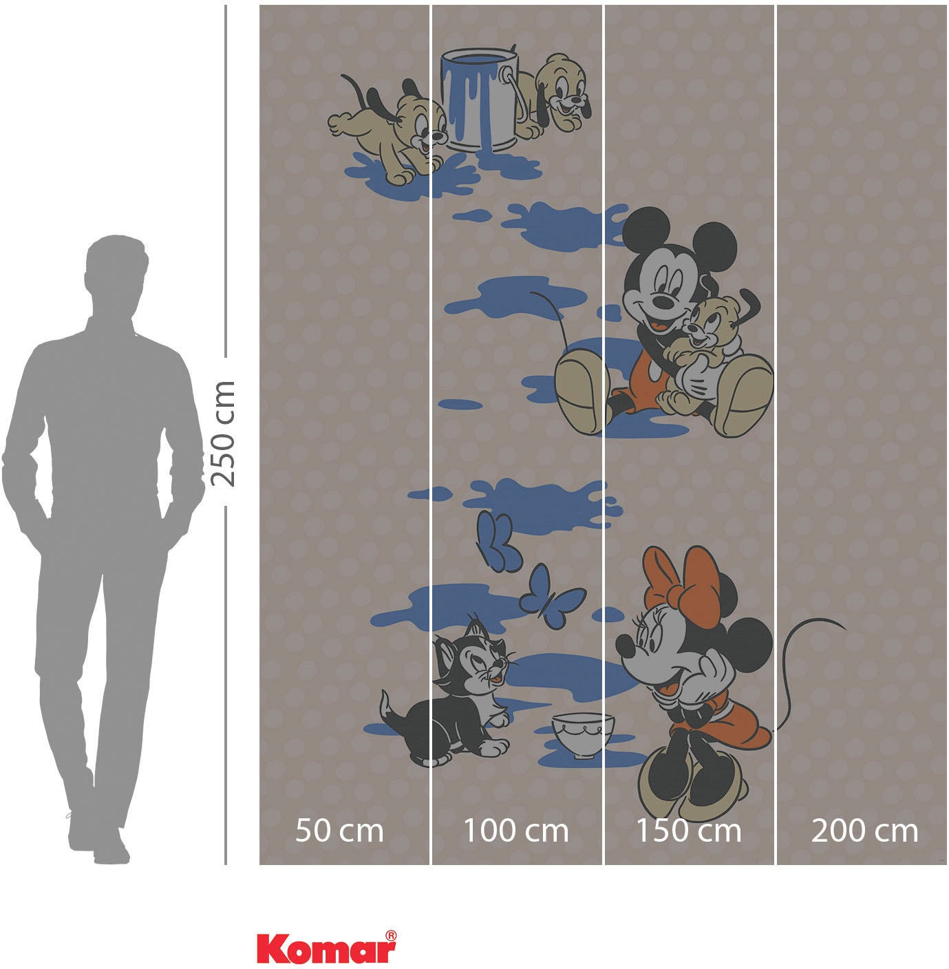 Komar Fototapete »Digitaldruck Vlies - Mickey Artsy Flow - Größe 200 x 250 cm«, bedruckt, Kinderzimmer
