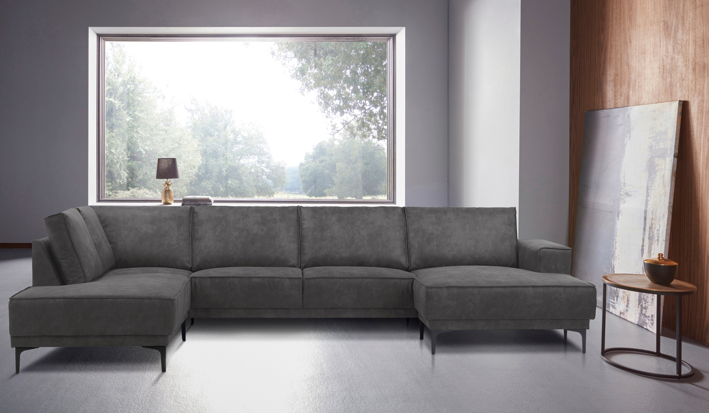 Places of Style Wohnlandschaft "XXL Sofa Oland, Struktur, Flachgewebe, Luxu günstig online kaufen