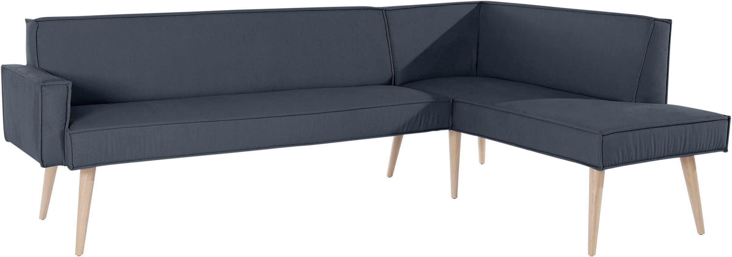 exxpo - sofa fashion Eckbank »Lungo, moderne Kedernaht, bequem und elegant, hoher Holzfuß«, hochwertige Detailverarbeitung, frei im Raum stellbar