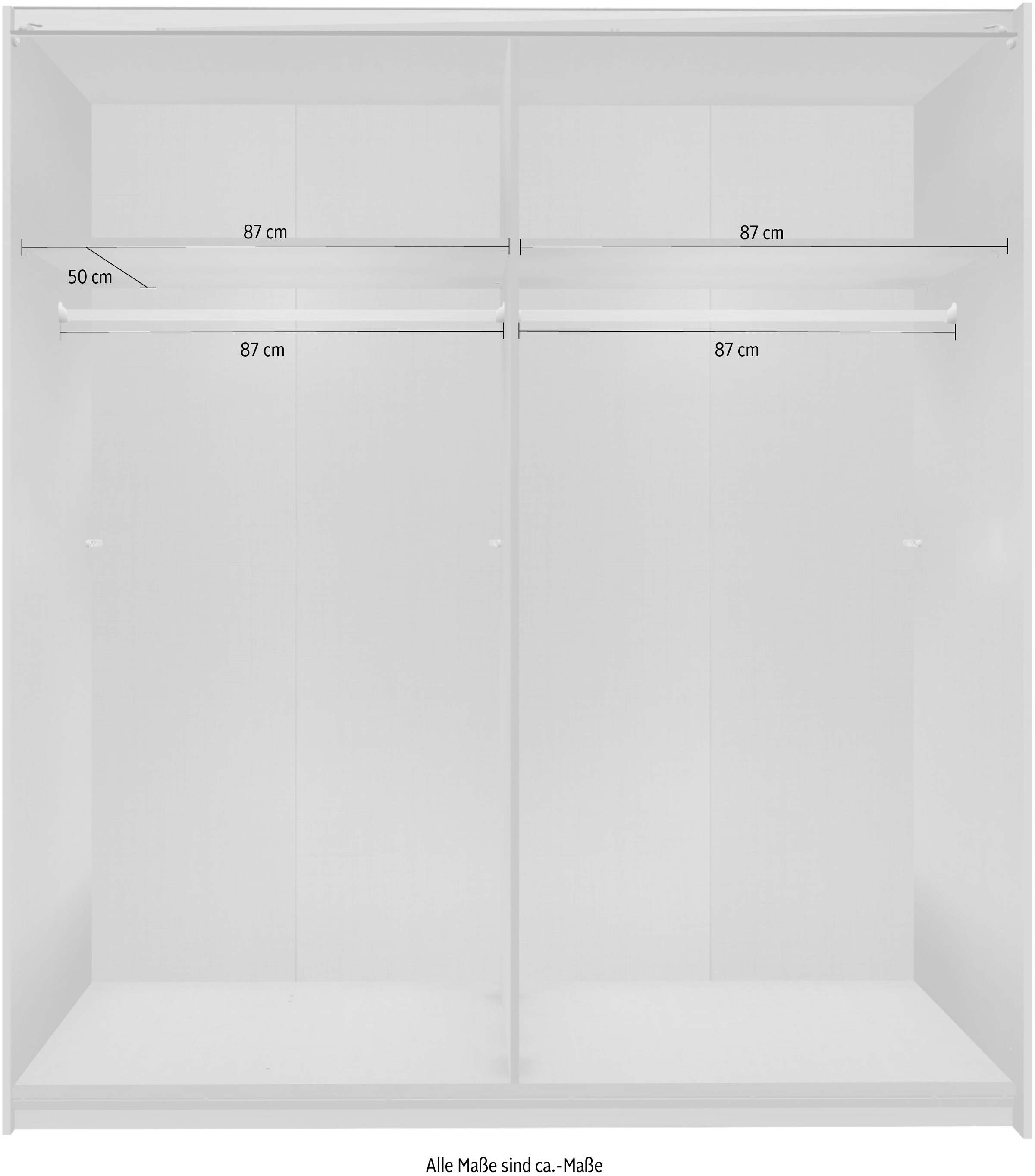Wimex Schwebetürenschrank »Texel in den Breiten 135cm & 180cm erhältlich, inkl. Spiegel«, mit Metallgriffen
