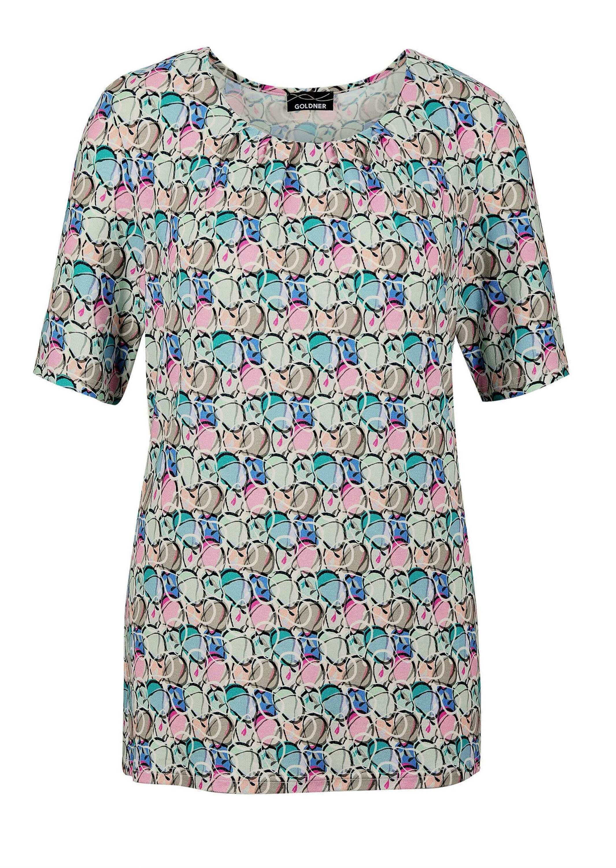 GOLDNER Print-Shirt "Kurzgröße Multicolor-Halbarmshirt mit Rundhals" Ohne günstig online kaufen