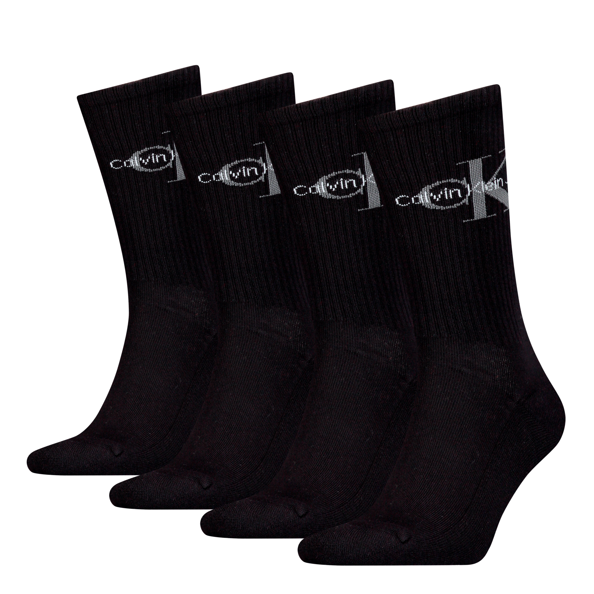 Calvin Klein Jeans Socken "CKJ MEN SOCK 4P MONOGRAM ECOM" mit Logo am Schaft
