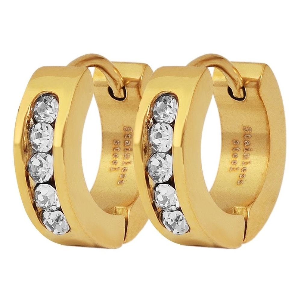 Adelia´s Klappcreolen "Damen Ohrringe – Klappcreole aus Edelstahl mit Stras günstig online kaufen