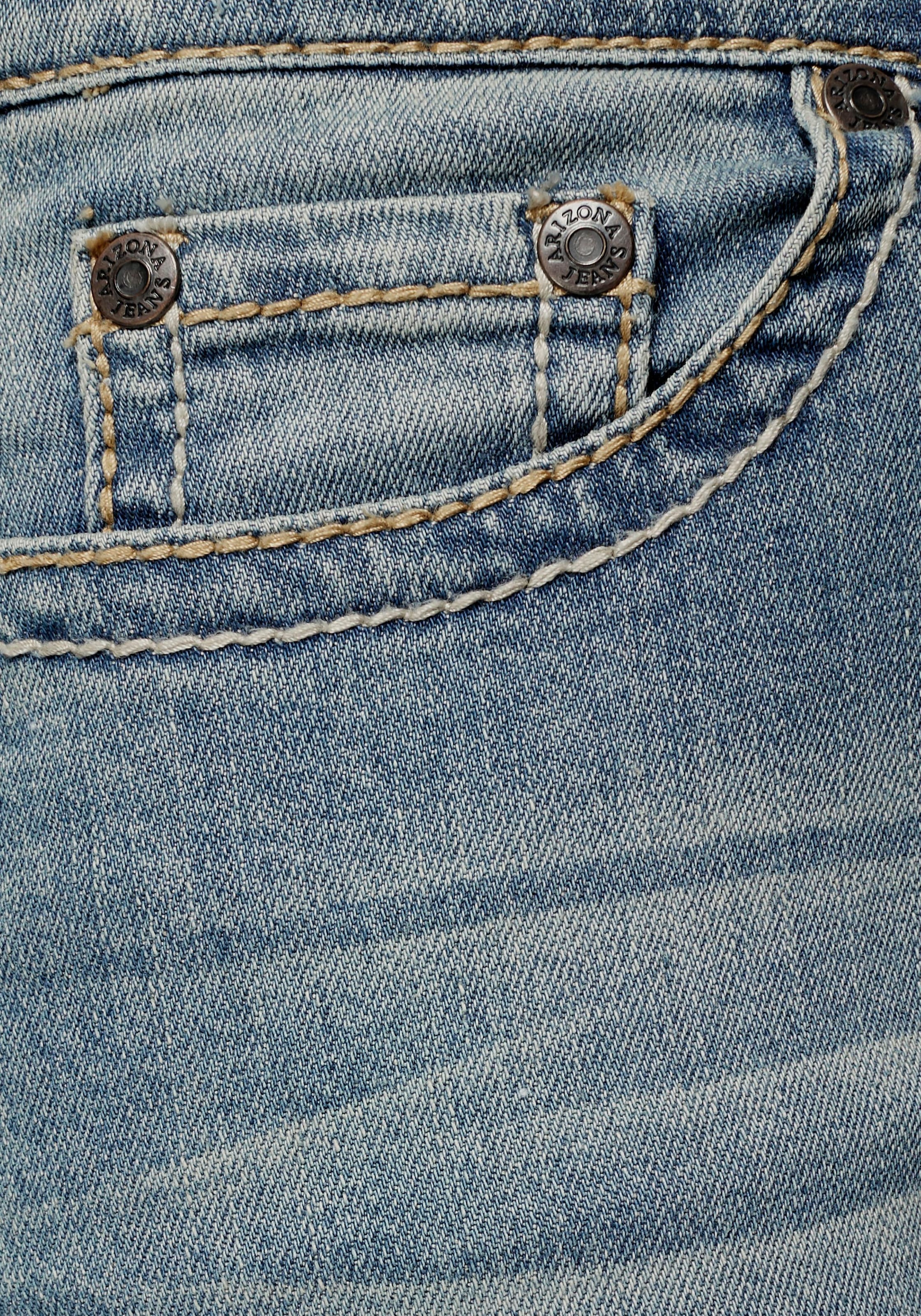 Arizona Gerade Jeans »Kontrastnähte«, Mid Waist