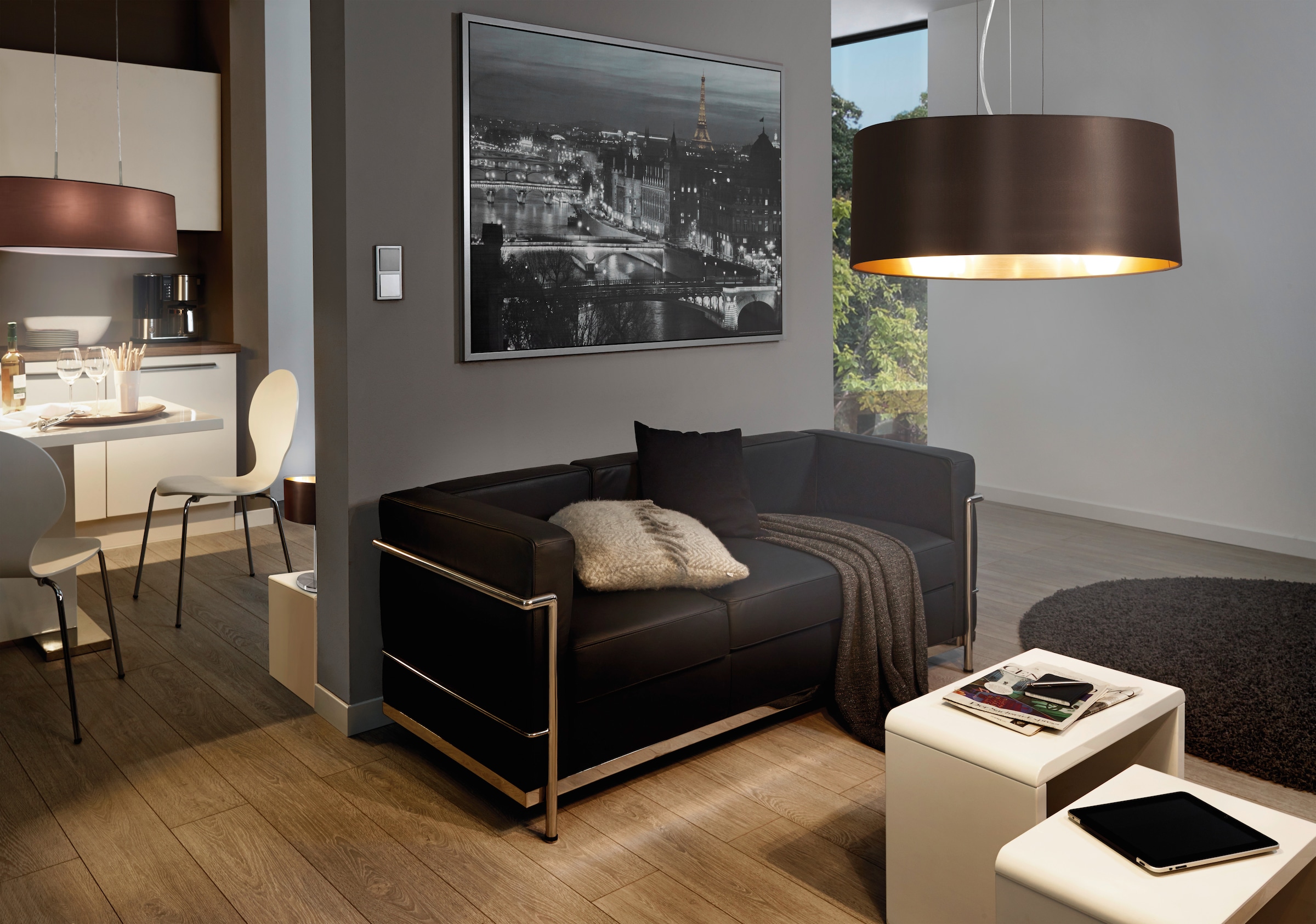 EGLO Hängeleuchte »MASERLO«, 3 flammig, Leuchtmittel E27 | Leuchtmittel wechselbar-ohne Leuchtmittel, Pendelleuchte, Pendellampe, Wohnzimmer, Esszimmer, gemütlich, 110x53cm