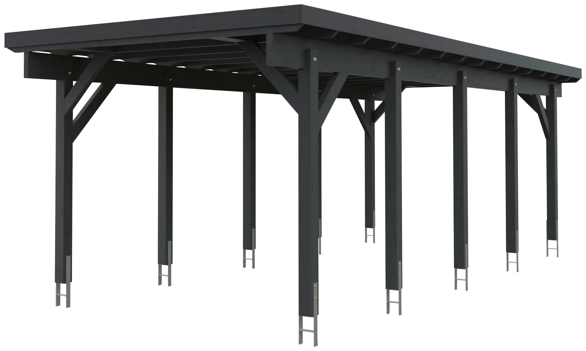 Kiehn-Holz Einzelcarport "KH 320 / KH 321" Massivholz 275 cm anthrazit Stahl-Dach, versch. Farben