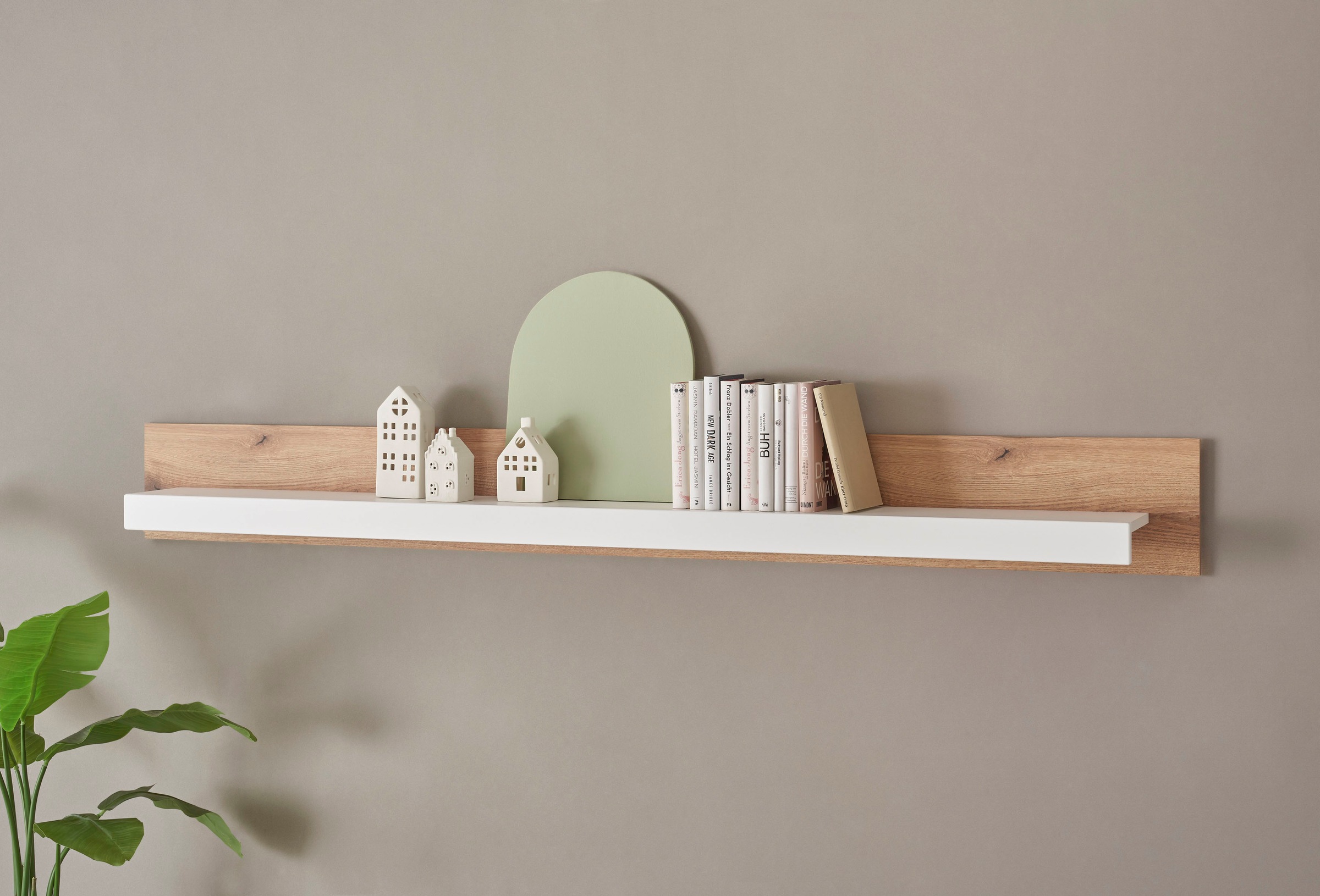 INOSIGN Wohnwand »Brixen, moderne Anbauwand, Wohnzimmer-Set, Eiche Evoke Dekor mit Weiß«, (Set, 2 St.), enthält Lowboard und Wandboard