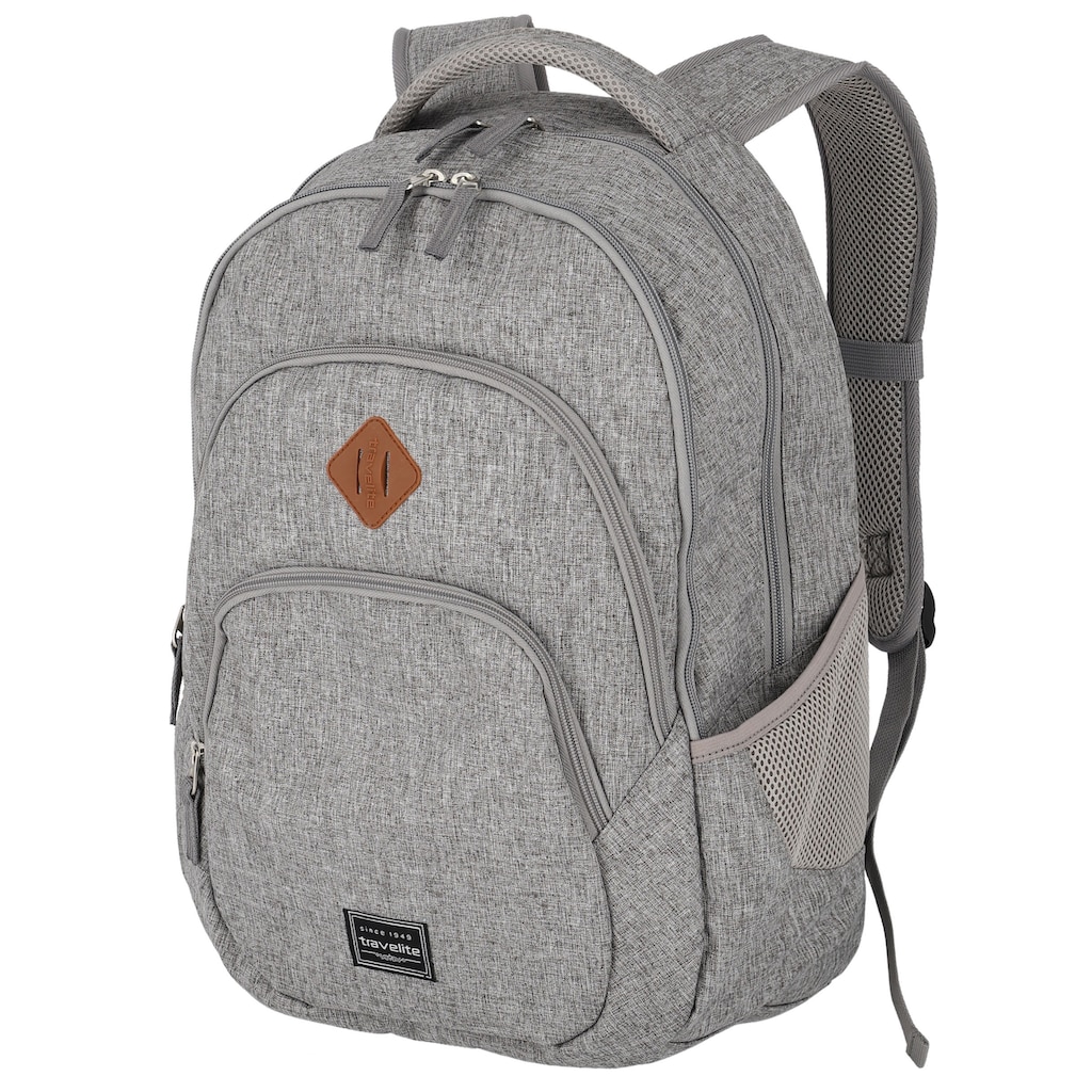 travelite Laptoprucksack »Basics Melange, hellgrau«