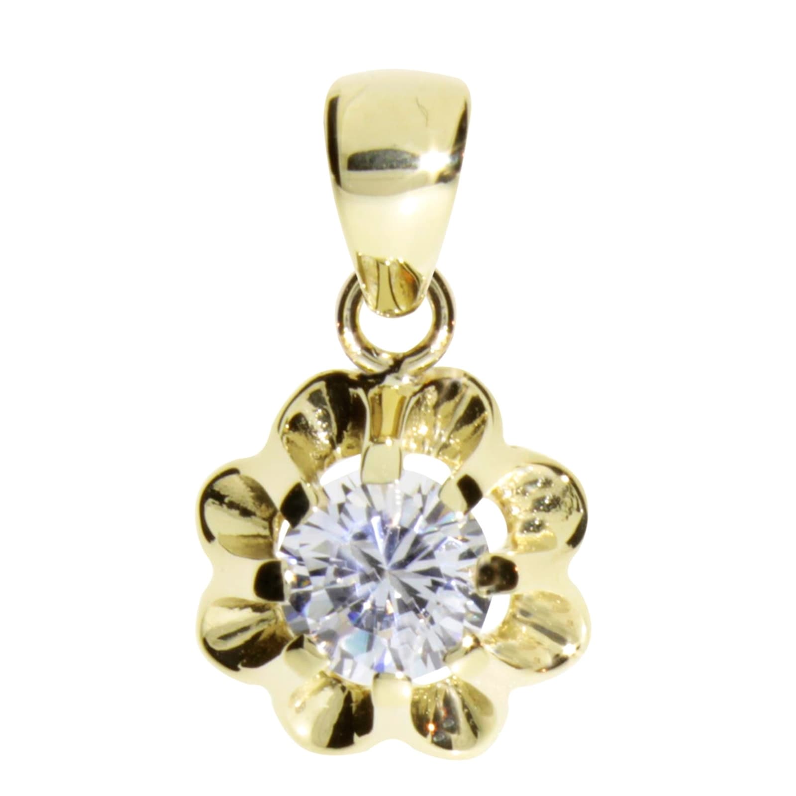 Kettenanhänger OSTSEE-SCHMUCK "Ostsee-Schmuck Anhänger Pia 6 mm Anhänger Pia 6 mm", gelb, Schmuckanhänger, Damen, 19 x 10mm, Gelbgold 333, 0,9 g, Kettenanhänger