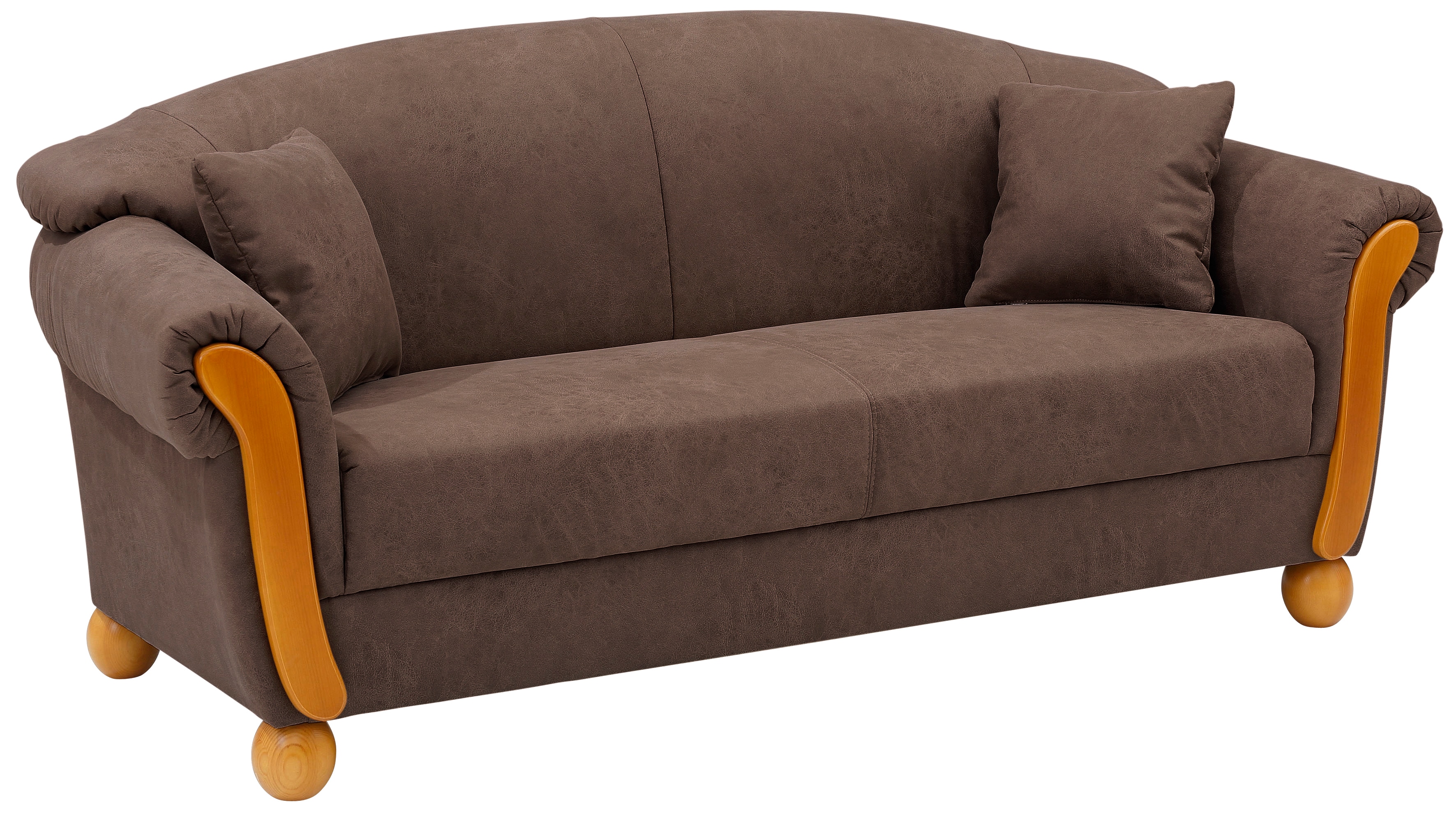 Home affaire 3-Sitzer "Milano Vintage Breite 190cm, Federkern, bequem, Komfortsitzhöhe 45cm" mit Federkern, Bezug in Lederoptik, incl. Zierkissen