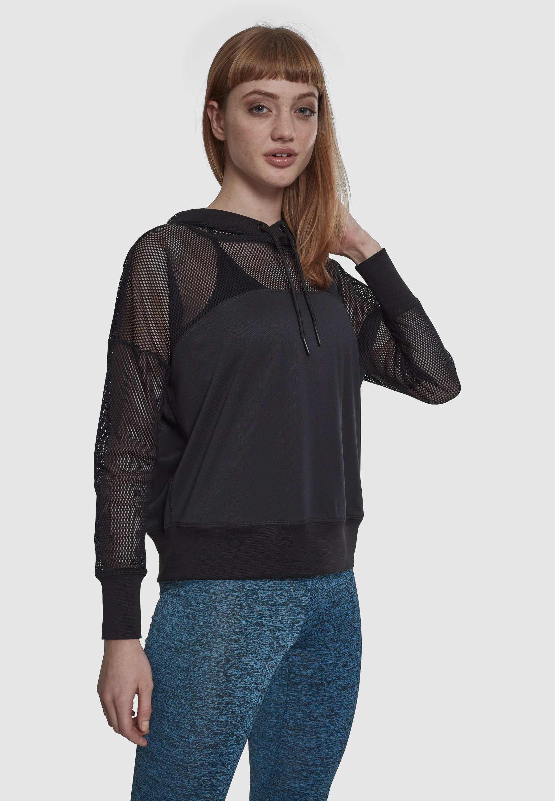 URBAN CLASSICS Sweatshirt »Urban Classics Damen Ladies Mesh Hoody«, 1 Stk.
