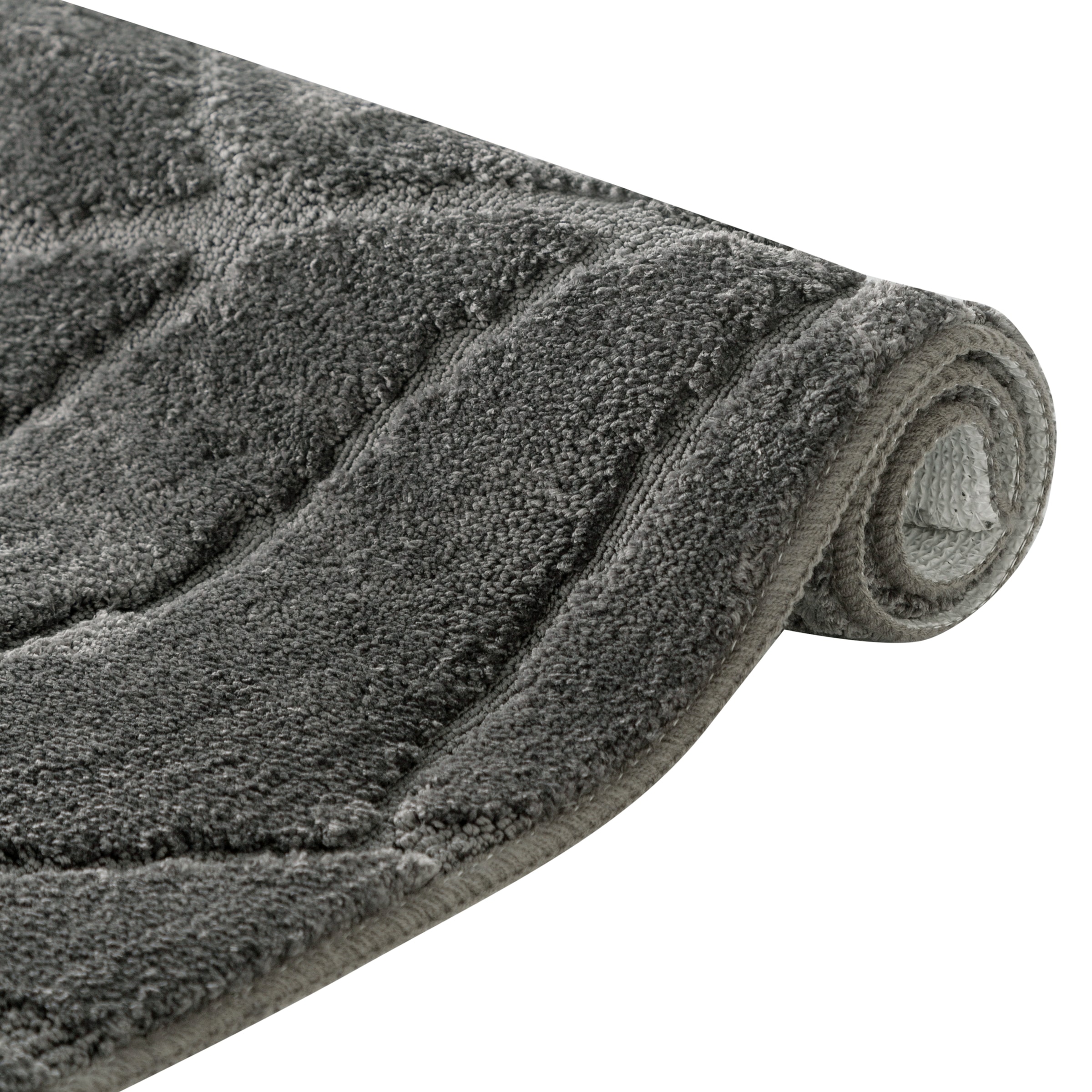 my home Badematte »Epense, Badvorleger, Badezimmer Teppich, Duschvorleger«, fußbodenheizungsgeeignet-schnell trocknend, Badteppich, Uni Farben, Blätter, Hoch-Tief Effekt