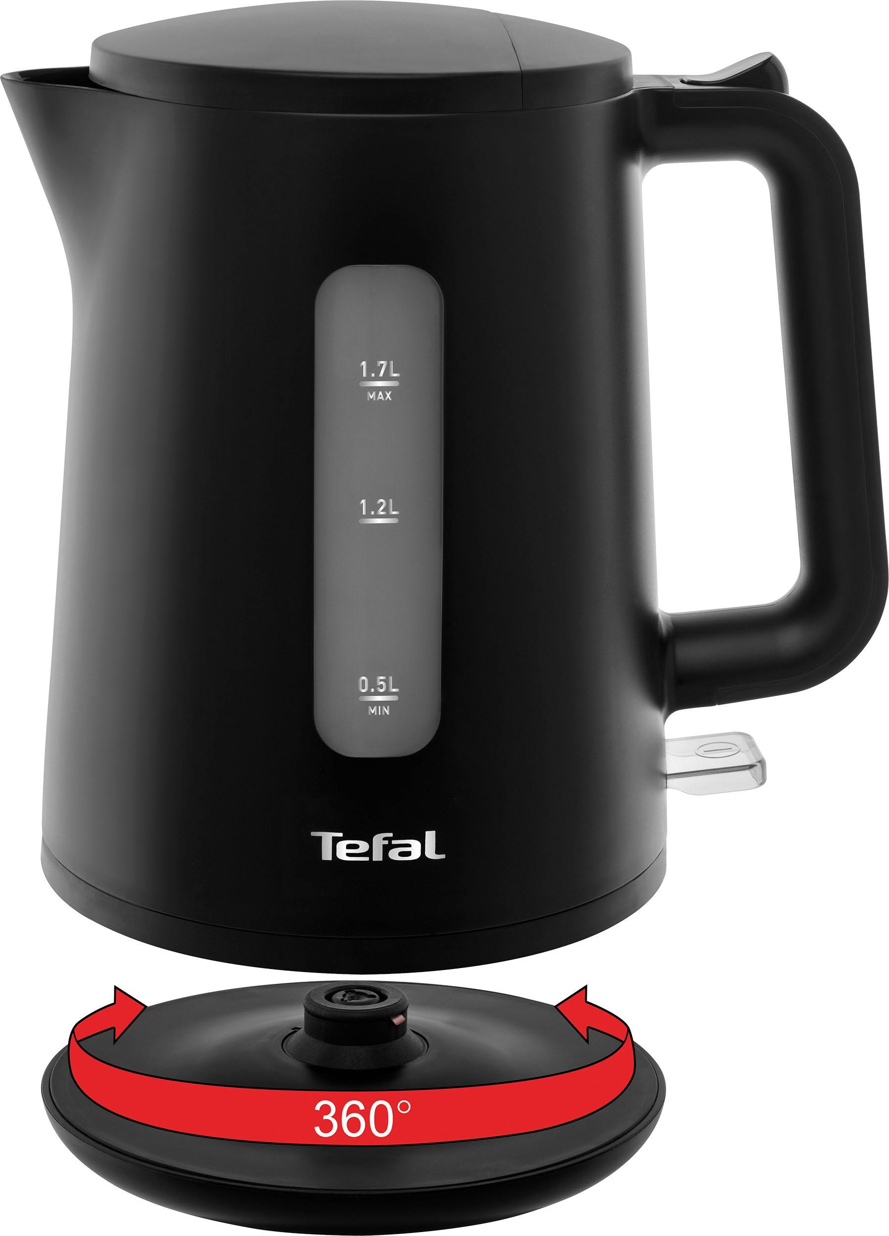 Tefal Wasserkocher »KO2008 Principio Select«, 1,7 l, 2400 W, Automatischer Ein-/Ausschalter, Antikalk-Filter, schwarz Matt