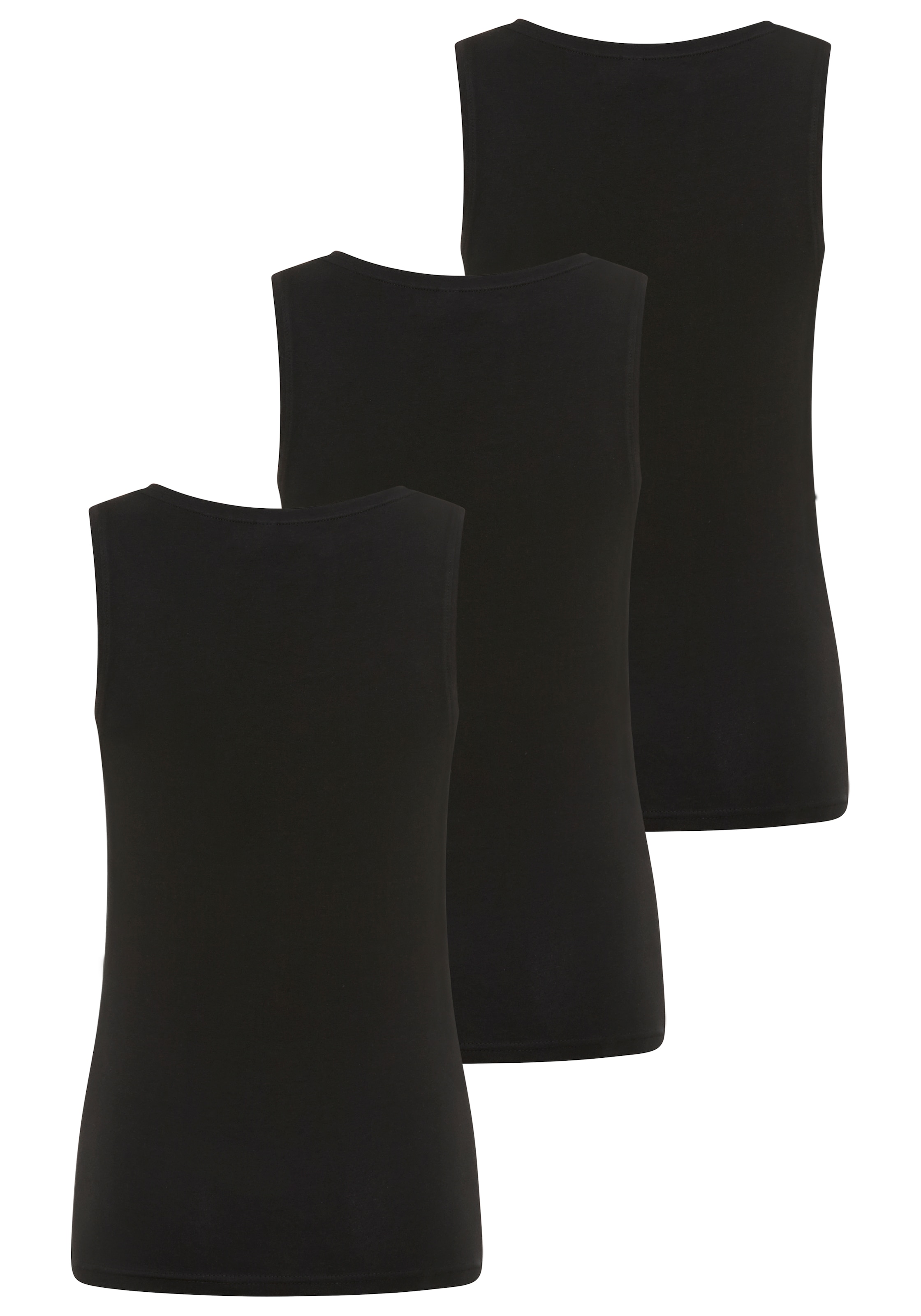 YSABEL MORA Tanktop 3er Pack,  breite Träger, weich, elastisch, Baumwollmix