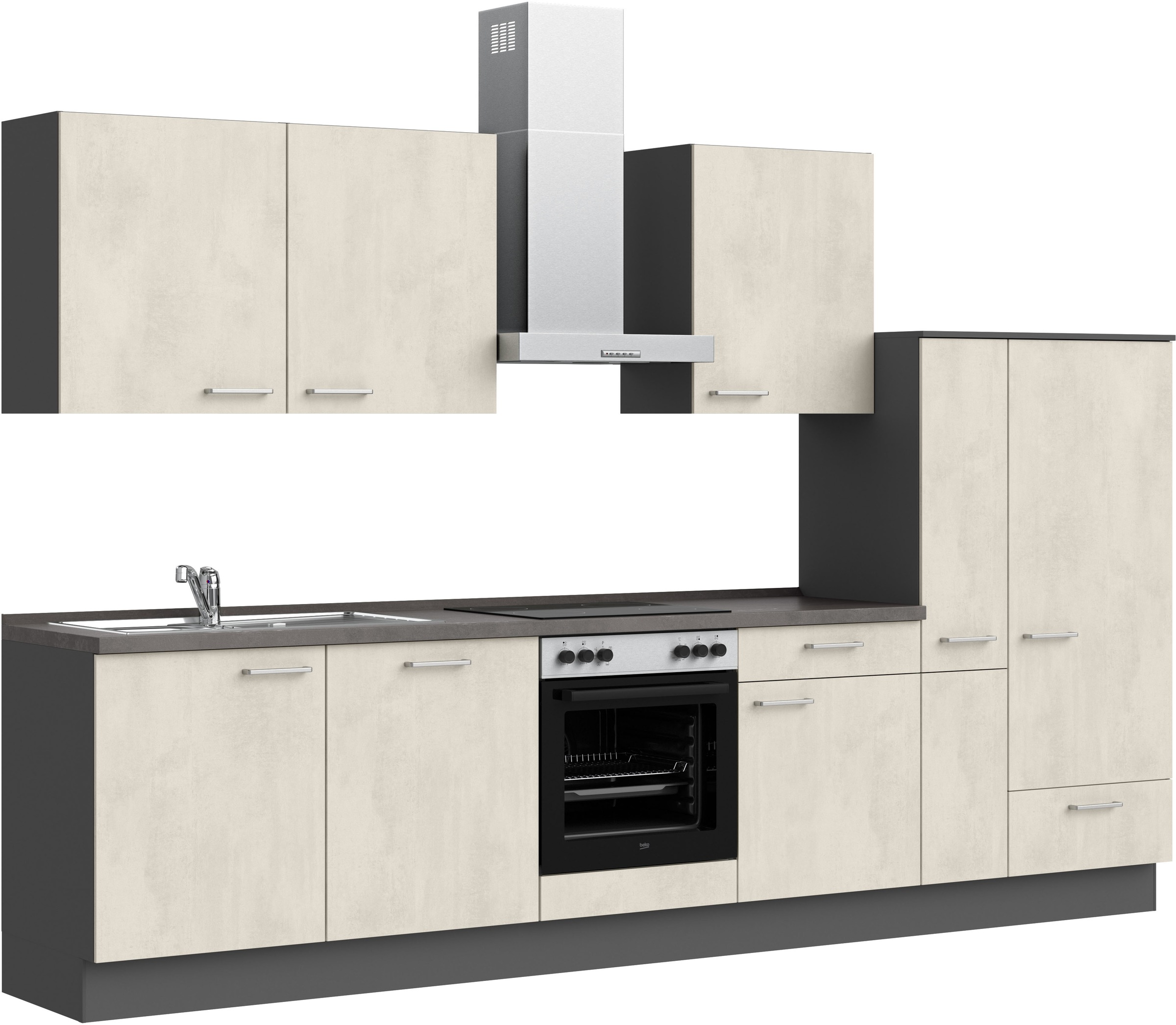 nobilia® Küchenzeile »"Riva I"« vormontiert,  Ausrichtung wählbar, Breite 330 cm, wahlw. mit E-Geräten