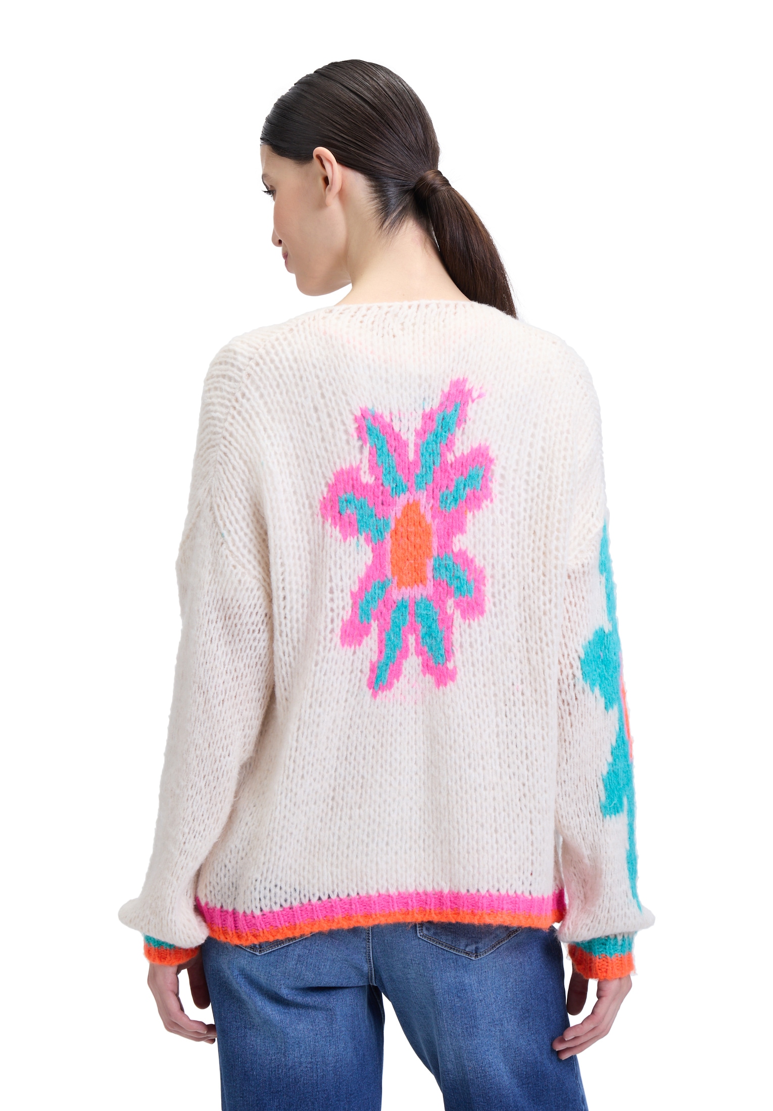 Cartoon Strickjacke »Cartoon Strick-Cardigan mit Intarsie«, Rippbündchen
