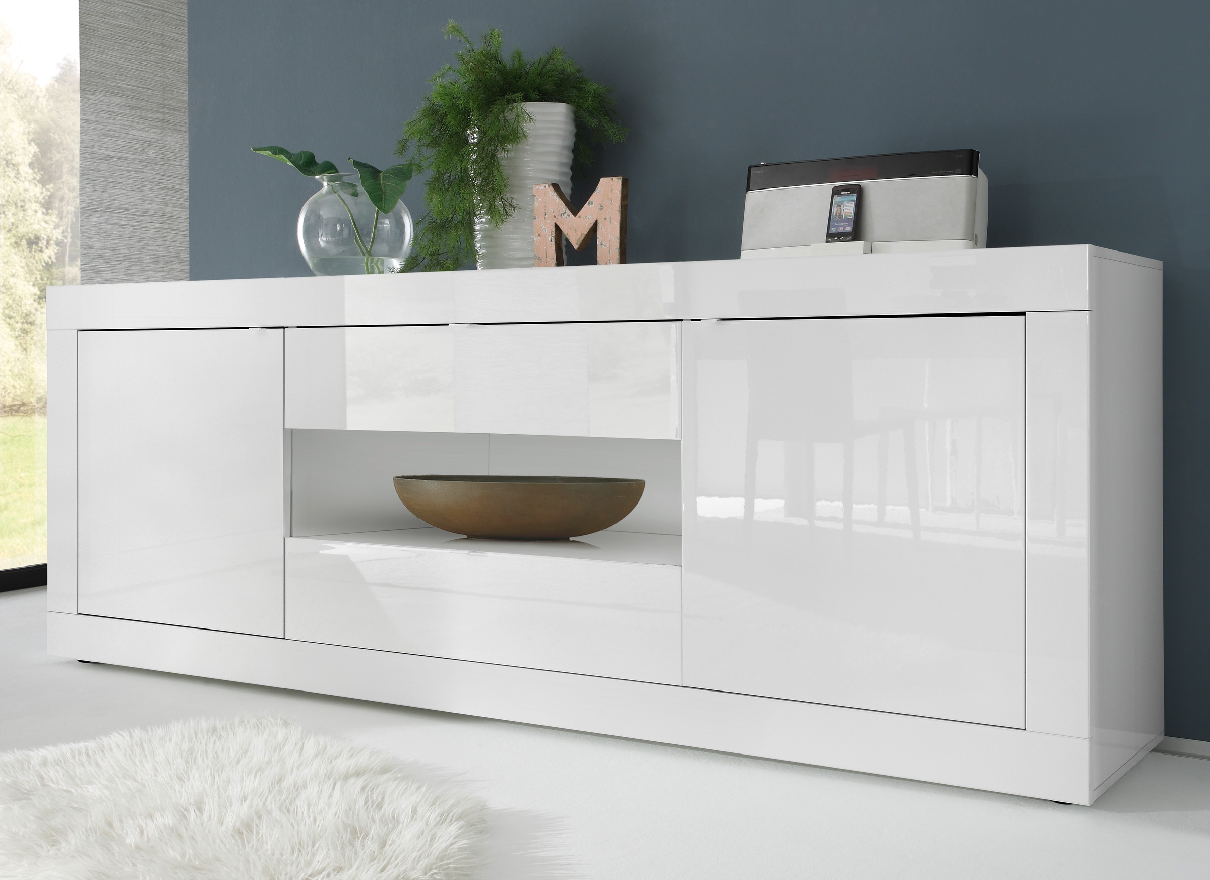 Home affaire Sideboard "Basic Breite 240 cm, Kommode 2 Türen, 2 Schubkästen günstig online kaufen