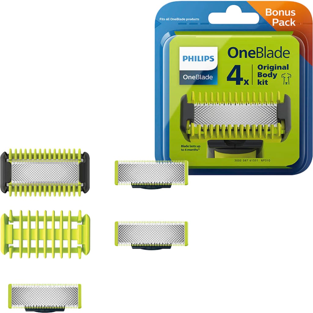 Philips Ersatzscherköpfe »OneBlade Face + Body Set QP310/50«, (Set, 5 St.)