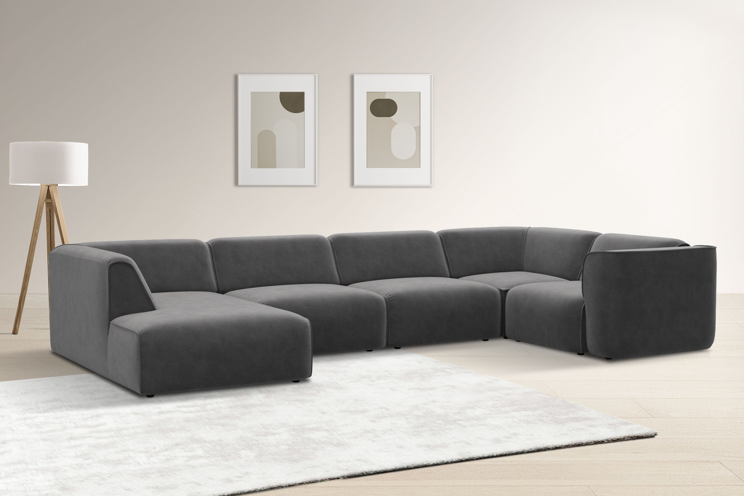 OTTO home Wohnlandschaft "Merid U-Form, B: 367 cm" jederzeit durch Module e günstig online kaufen