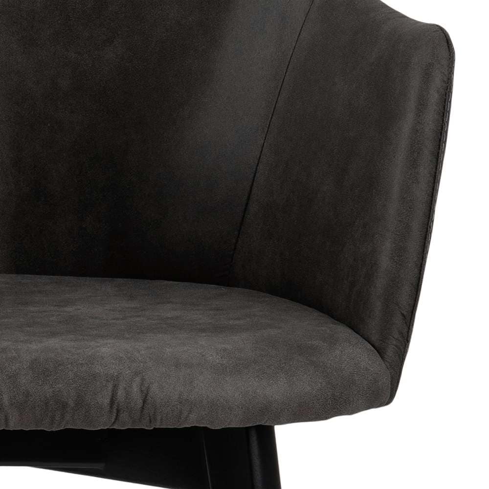 ACTONA GROUP Esszimmerstuhl »Bella«, Luxus-Microfaser, Armlehnstuhl anthrazitgrau, Eichebeine, Harlekinnähten, 2er-Set