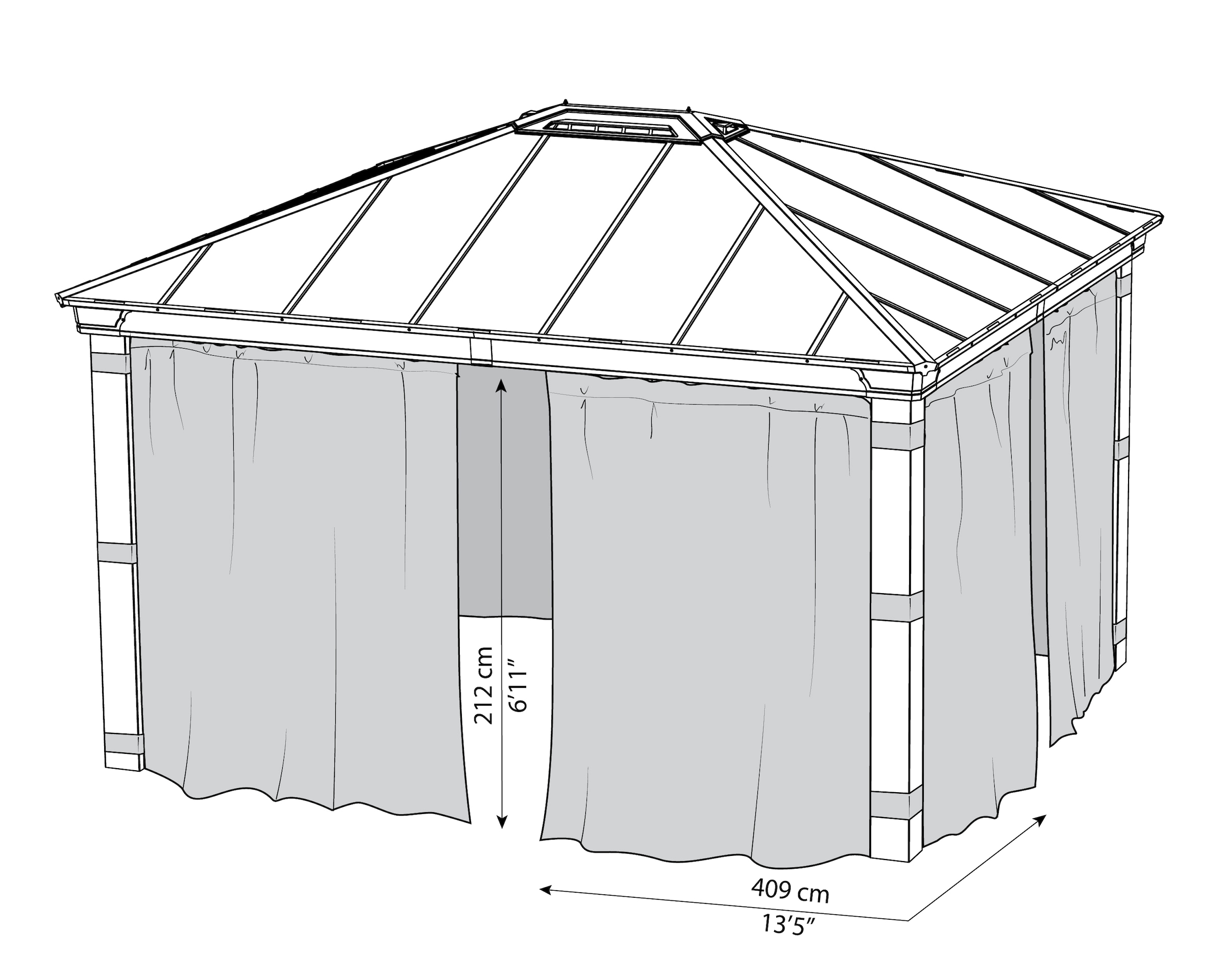 Palram - Canopia Pavillonseitenteil »Vorhang-Set Dallas Garden Gazebo«, langlebig & robust