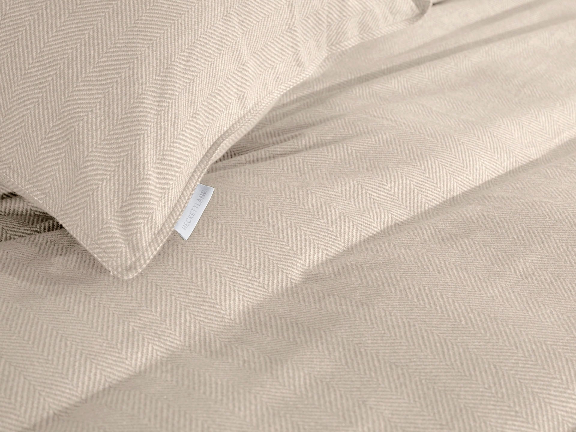 Heckett & Lane Bettwäsche »Spina« 2 Stk. tlg. Fischgrät Muster, 100% Baumwolle ab 135x200 cm.