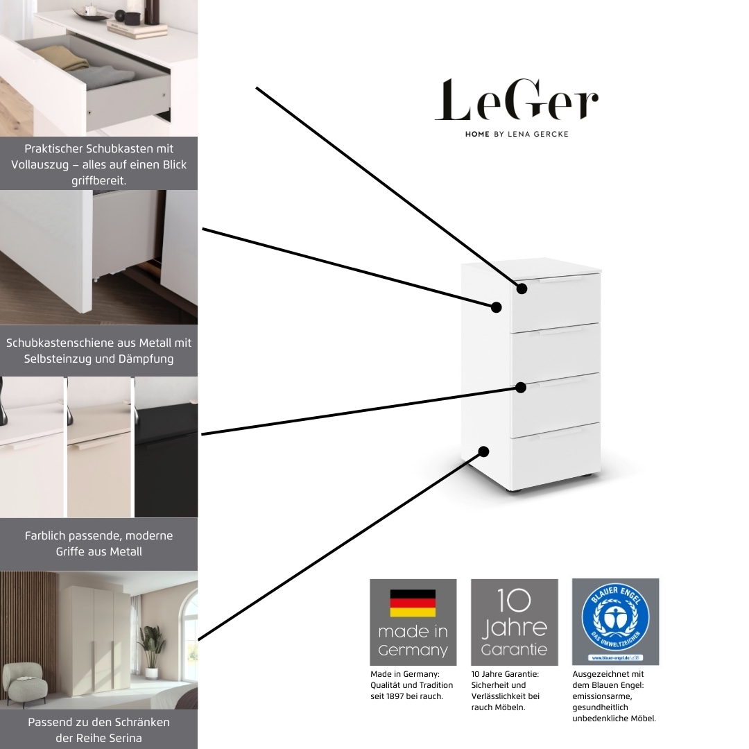 LeGer Home by Lena Gercke Kommode »Serina«, mit 4 Schubkästen sowie hochwertigen Metallgriffen MADE IN GERMANY