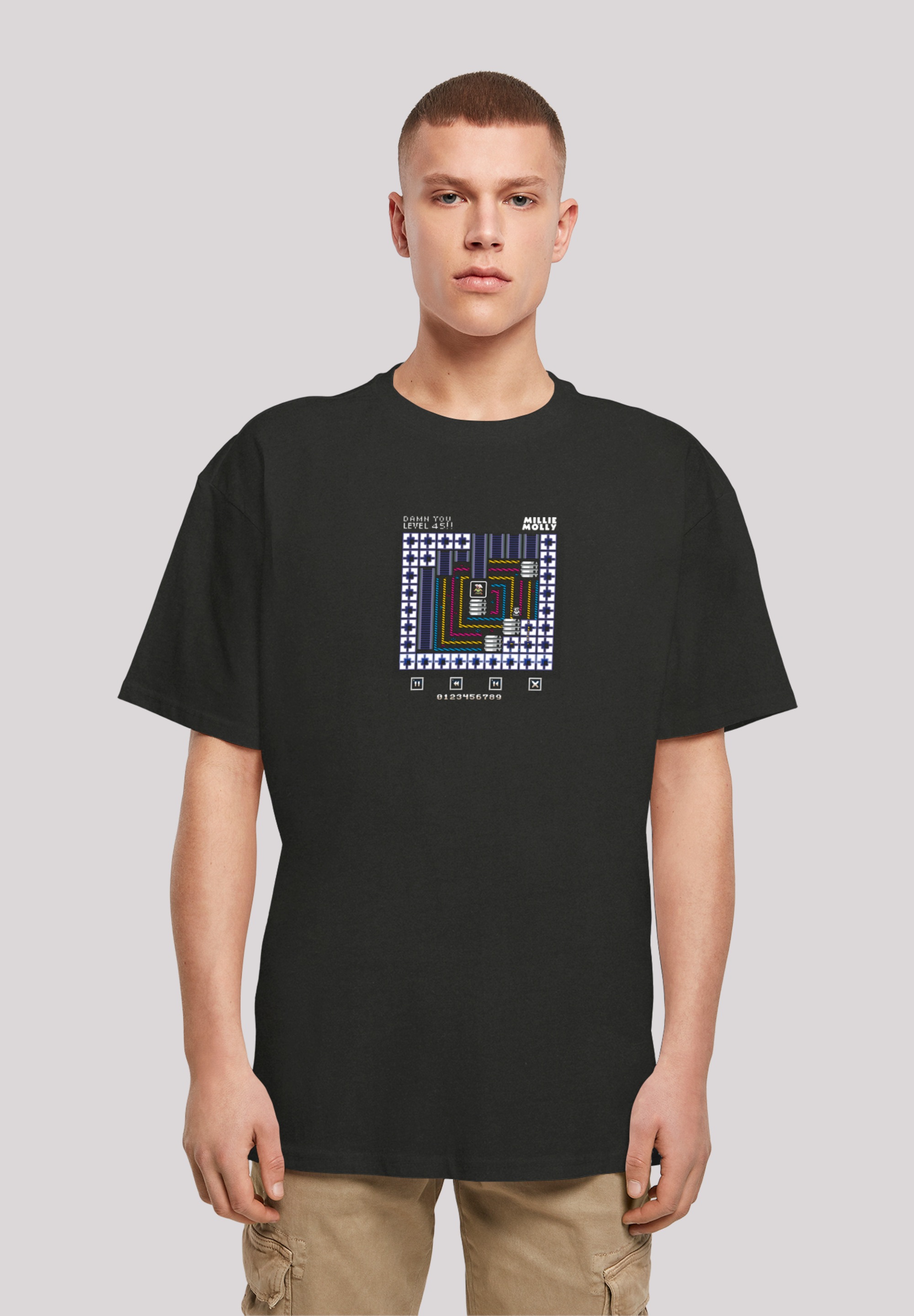 F4NT4STIC T-Shirt "Level 45 Millie Mollie C64 Retro Gaming", Print günstig online kaufen