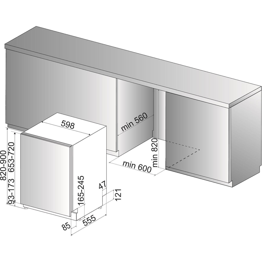 BAUKNECHT vollintegrierbarer Geschirrspüler »BIC3C26«, BIC 3C26 (2), 14 Maßgedecke