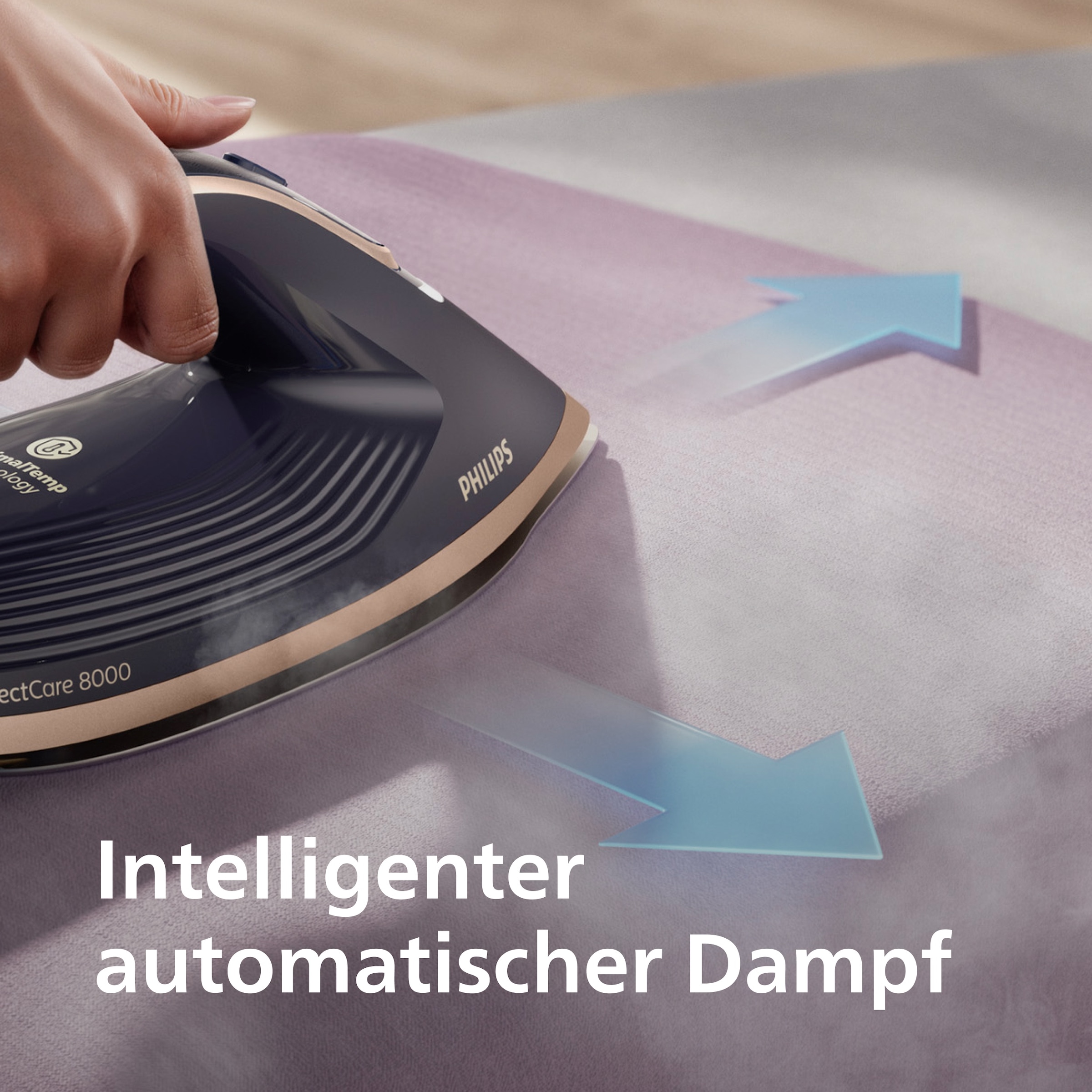 Philips Dampfbügelstation »PerfectCare 8000 Series PSG8300/80, Schwarz/Gold«, 3.120 Watt, OptimalTemp & TurboPower-Dampfmotor, 850 gr Dampfstoß