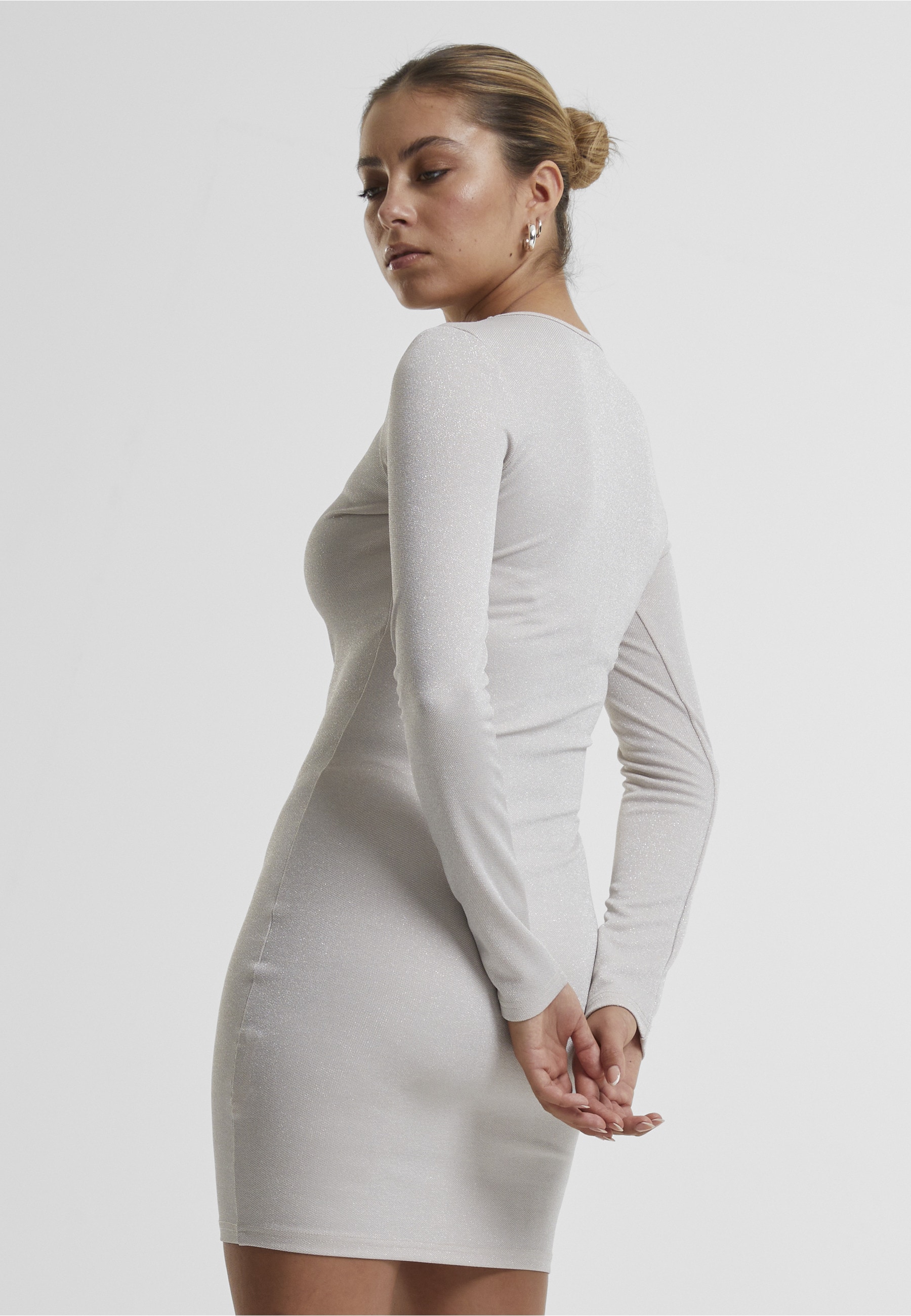 URBAN CLASSICS Shirtkleid »Urban Classics Ladies Glitter Longsleeve Dress« 1 Stk. tlg.