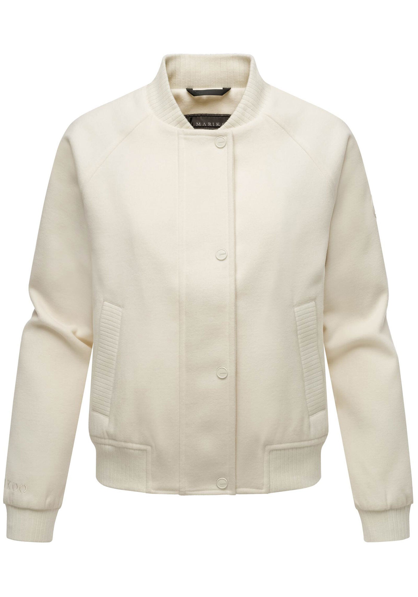 Marikoo Collegejacke »Zunaa«, Modische Jacke im Collegejacken-Stil mit Rippbündchen und Raglanärmeln