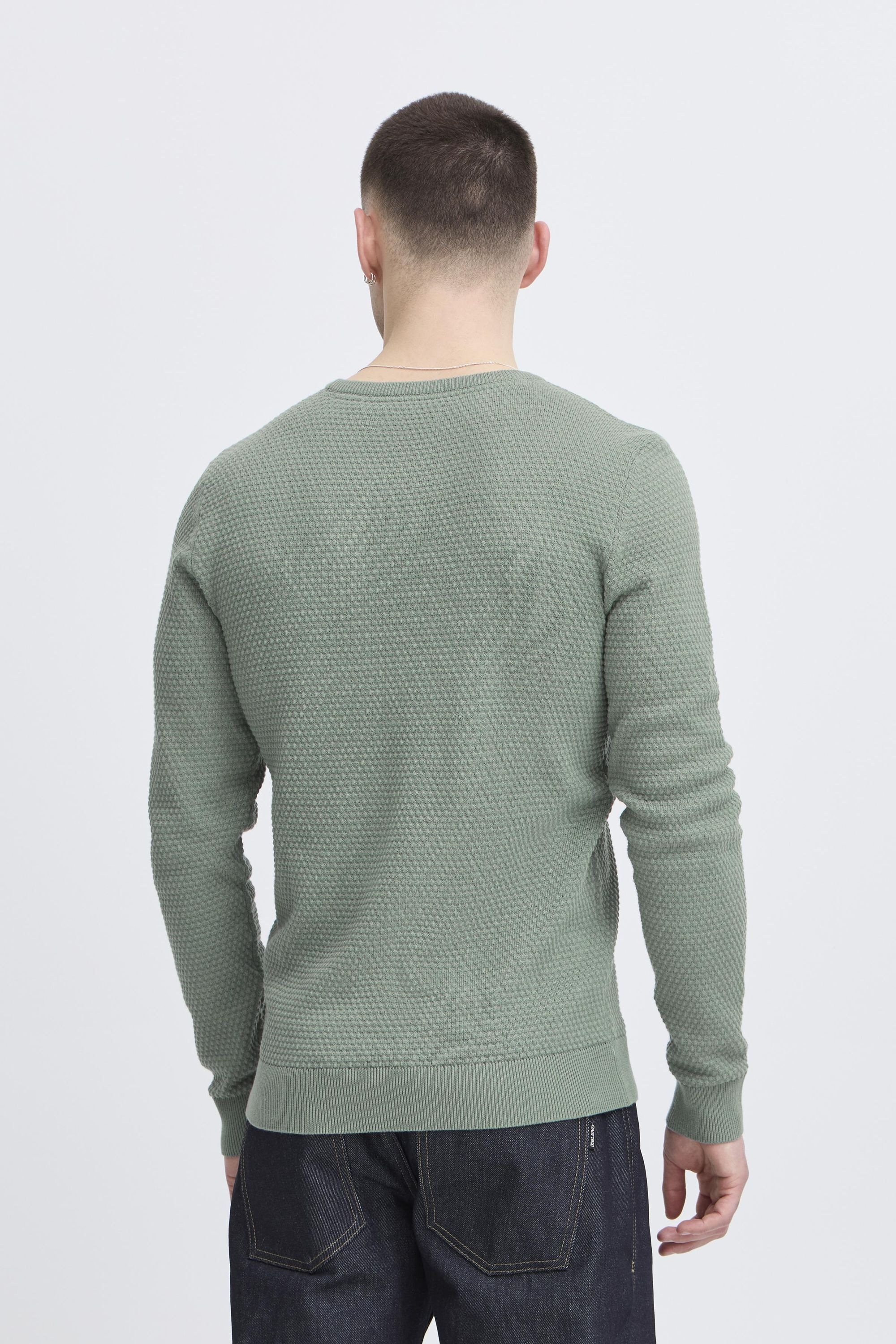 Strickpullover BLEND "BHRedhill", Herren, Gr. 3XL, laurel wreath, Feinstrick, 100% Baumwolle, Strukturmuster, Basic, regular fit normal, Rundhals, eingesetzt, Pullover Strickpullover, Stilvoller Strickpullover 6