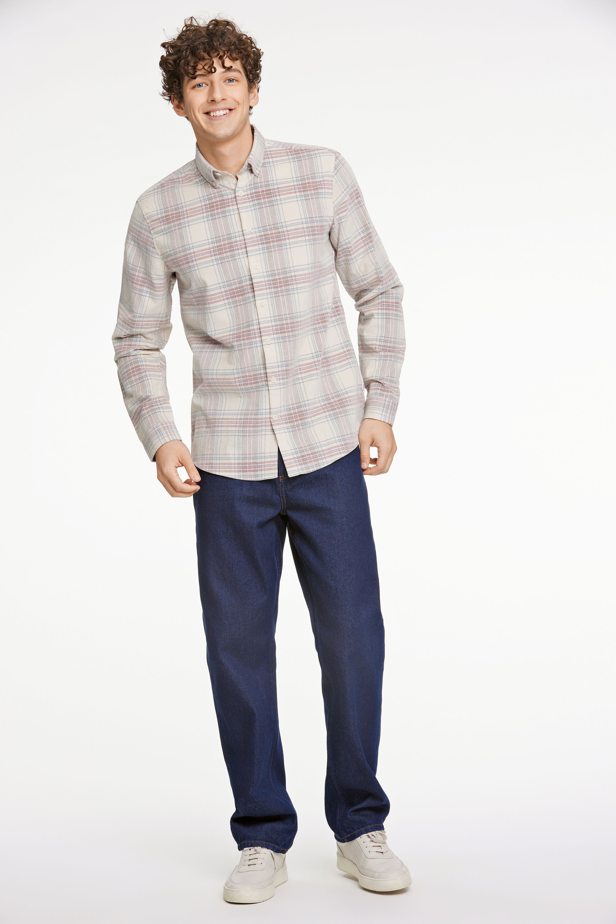 LINDBERGH Langarmhemd mit modernem Karomuster