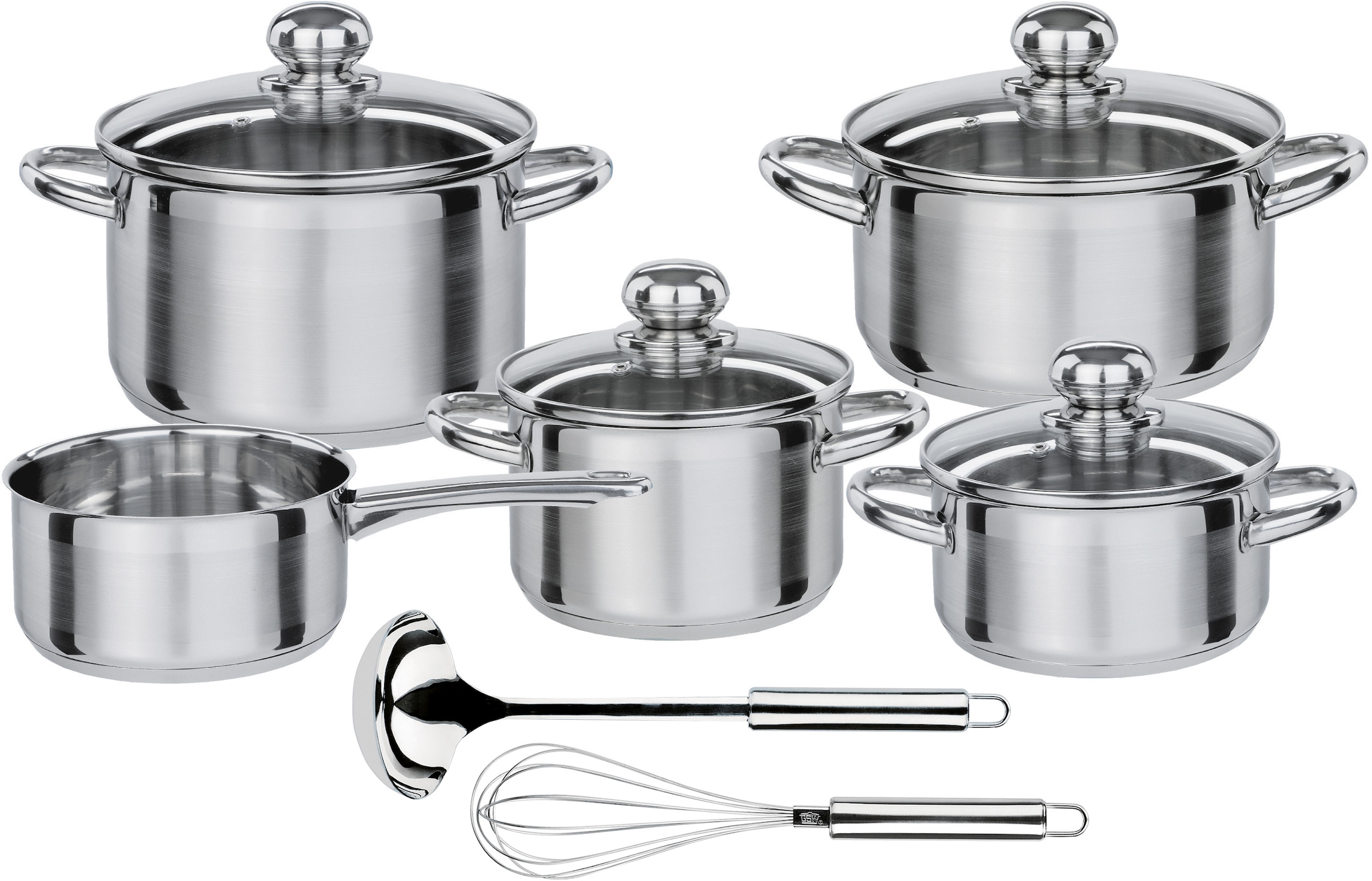 GSW Topf-Set »Silver Star«, Edelstahl, (Set, 11 tlg., Bratentopf Ø 16/20 cm, Fleischtopf Ø...