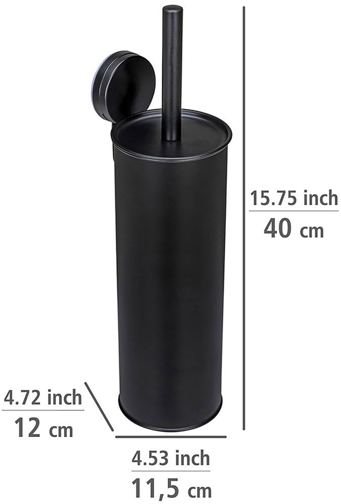 WENKO WC-Garnitur »Static-Loc® Modell Plus Pavia«, aus Edelstahl-Polypropylen-Kunststoff, geschlossener WC-Bürstenhalter zur Wandbefestigung ohne Bohren