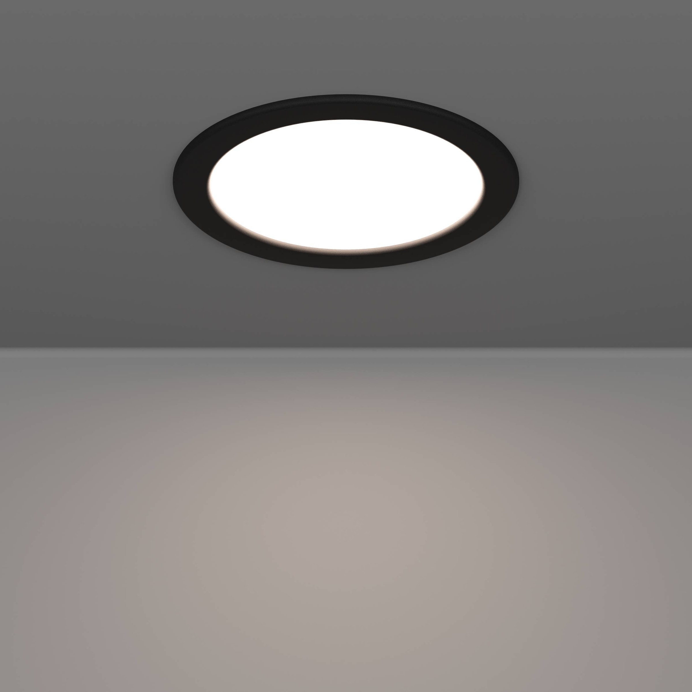 EGLO Einbauleuchte »Fueva 6-Z Deckenlampe, ZigBee, App und Sprachsteuerung, Badlampe, IP44« LED-Modul 1 Stk. Kaltweiß | RGB Einbauleuchte - Ø16,8 x ET40 cm - schwarz - 9,5W inkl.