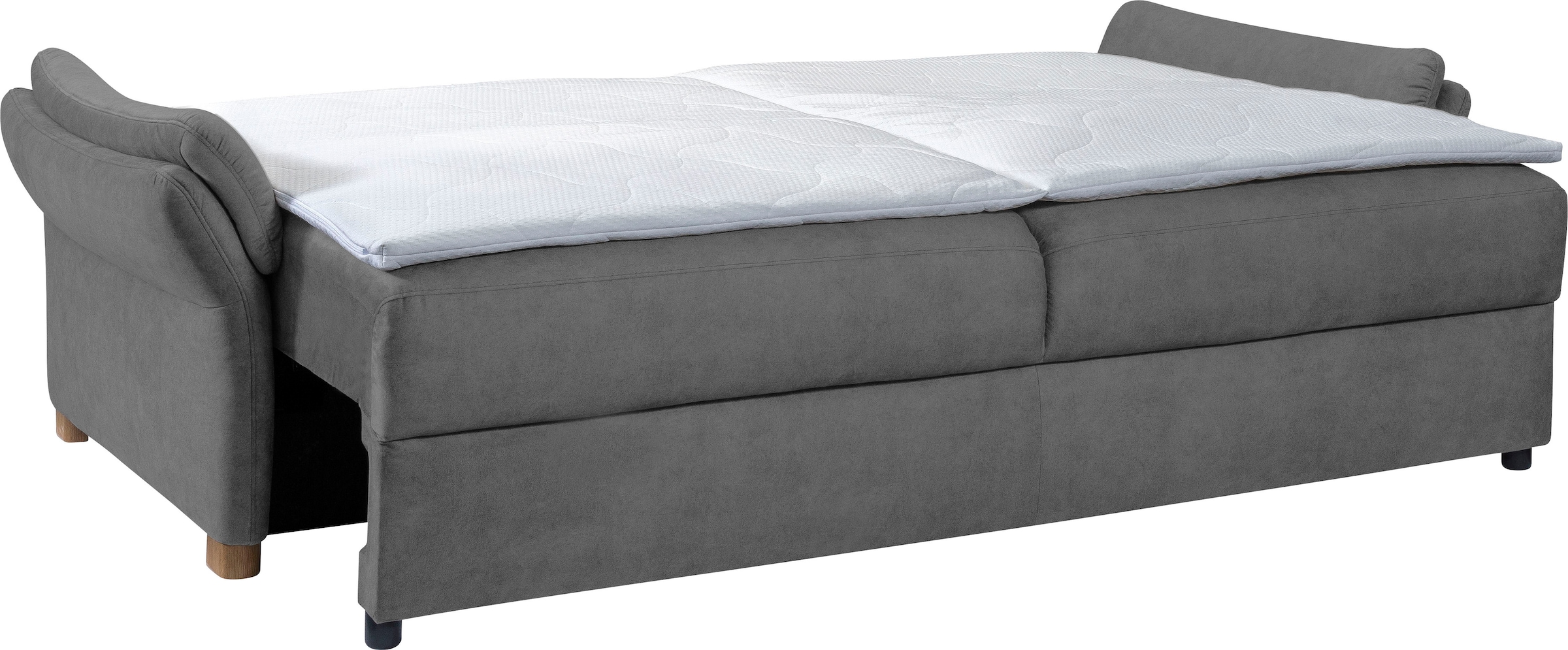 exxpo - sofa fashion 3-Sitzer »hochwertiger Sitzaufbau für hohen Sitzkomfort, bequeme Armlehnen«, inkl. Boxspring/Federkern-Polsterung, Bettfunktion und Bettkasten