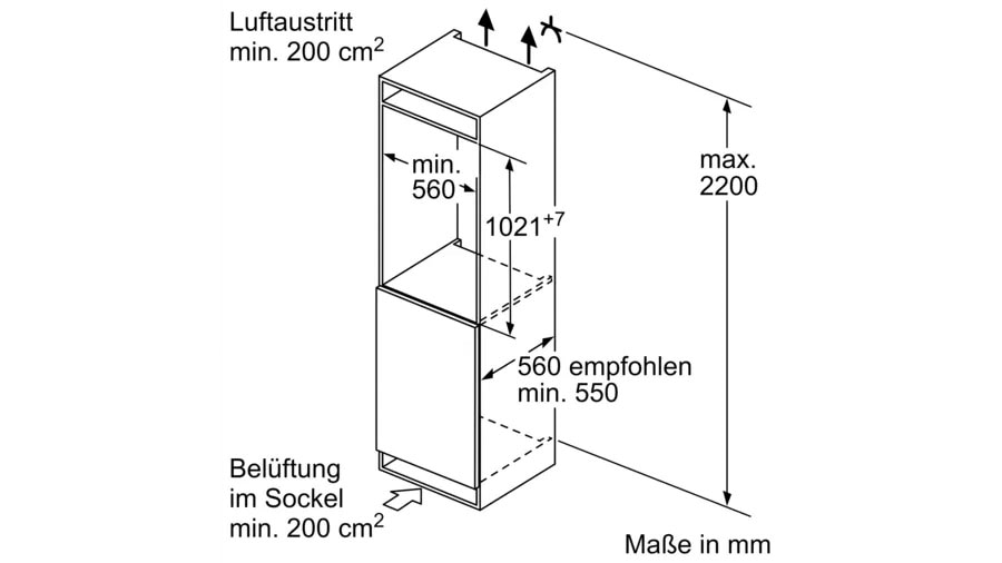 NEFF Einbaukühlschrank »KI1311SE0«, KI1311SE0, 102,1 cm hoch, 54,1 cm breit, Fresh Safe: Schublade für flexible Lagerung von Obst & Gemüse