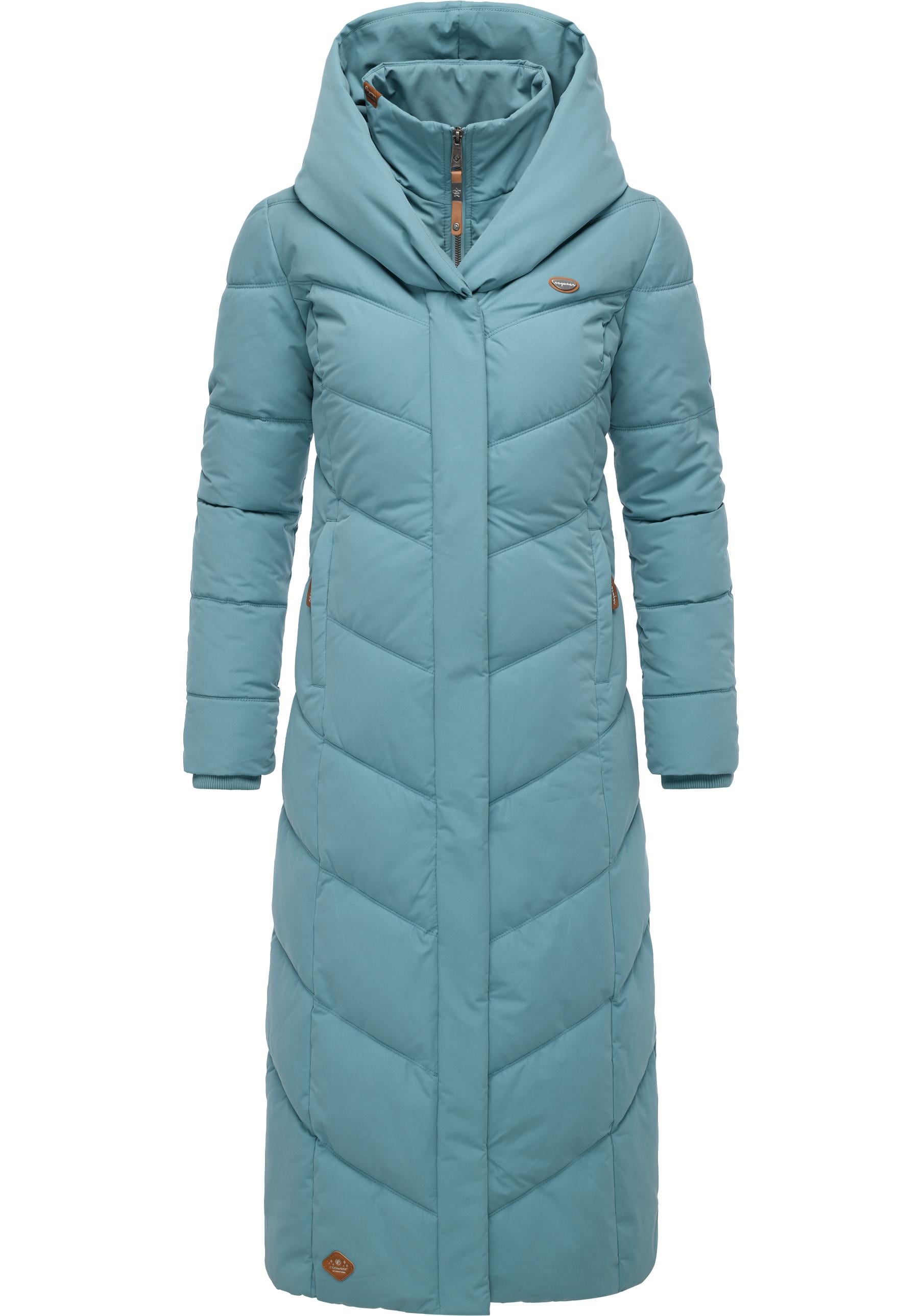 Ragwear Steppmantel "Natalka Extralong" Gesteppter Damen Mantel mit Kapuze