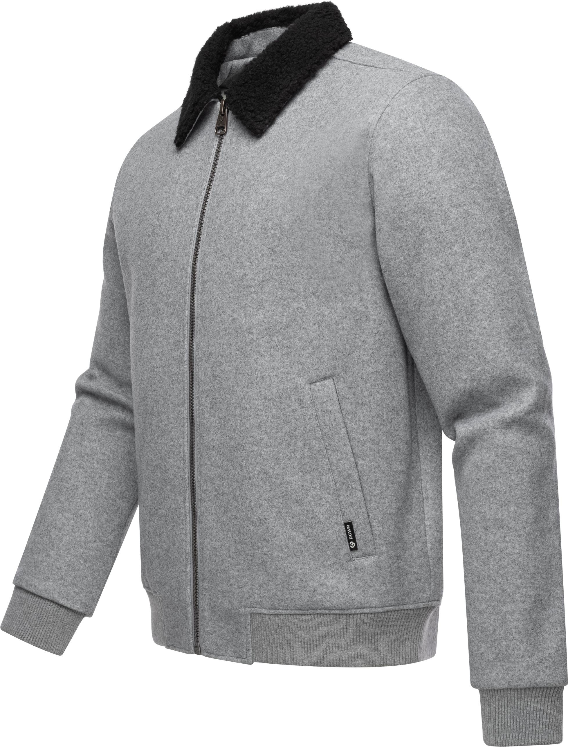 Ragwear Outdoorjacke »Sivval Felt«, ohne Kapuze, lässige Herren Jacke in Woll-Optik mit kuscheligem Kragen
