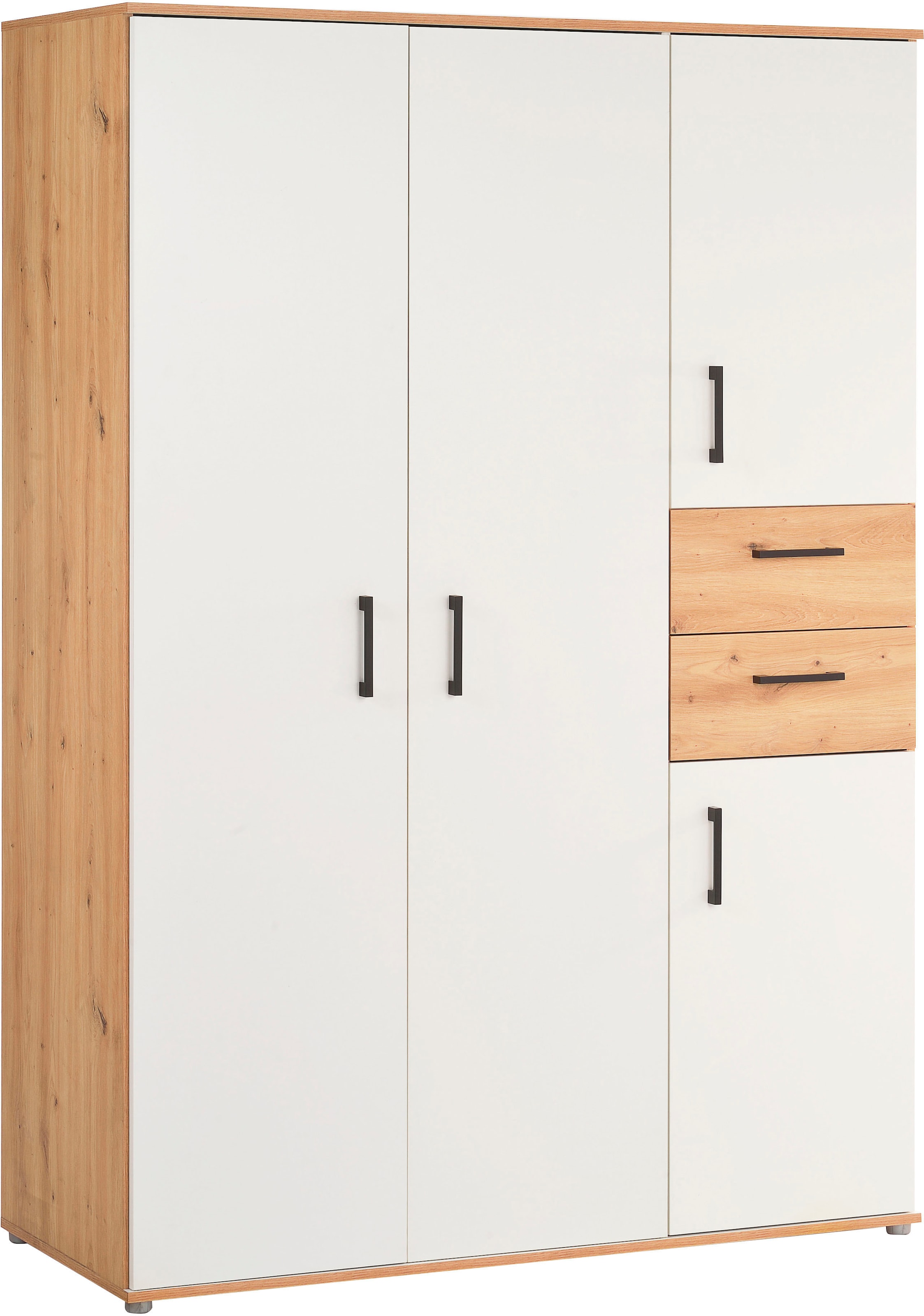arthur berndt Jugendzimmer-Set »Jugendzimmer-Set »Bente« 5-teilig« 2tlg, 3tlg, 5tlg -Schrank, Bett, Schreibtisch, Sideboard, Standregal, 3 tlg. Artisan Oak Nb/Weiß