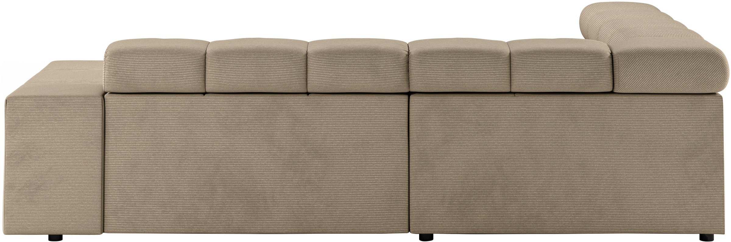 INOSIGN Ecksofa »Ancona, incl. Kopfteilverstellung + 3 Zierkissen, L-Form, bequem«, wahlweise motorische Sitztiefenverstellung, B/T(H: 249/215/70 cm