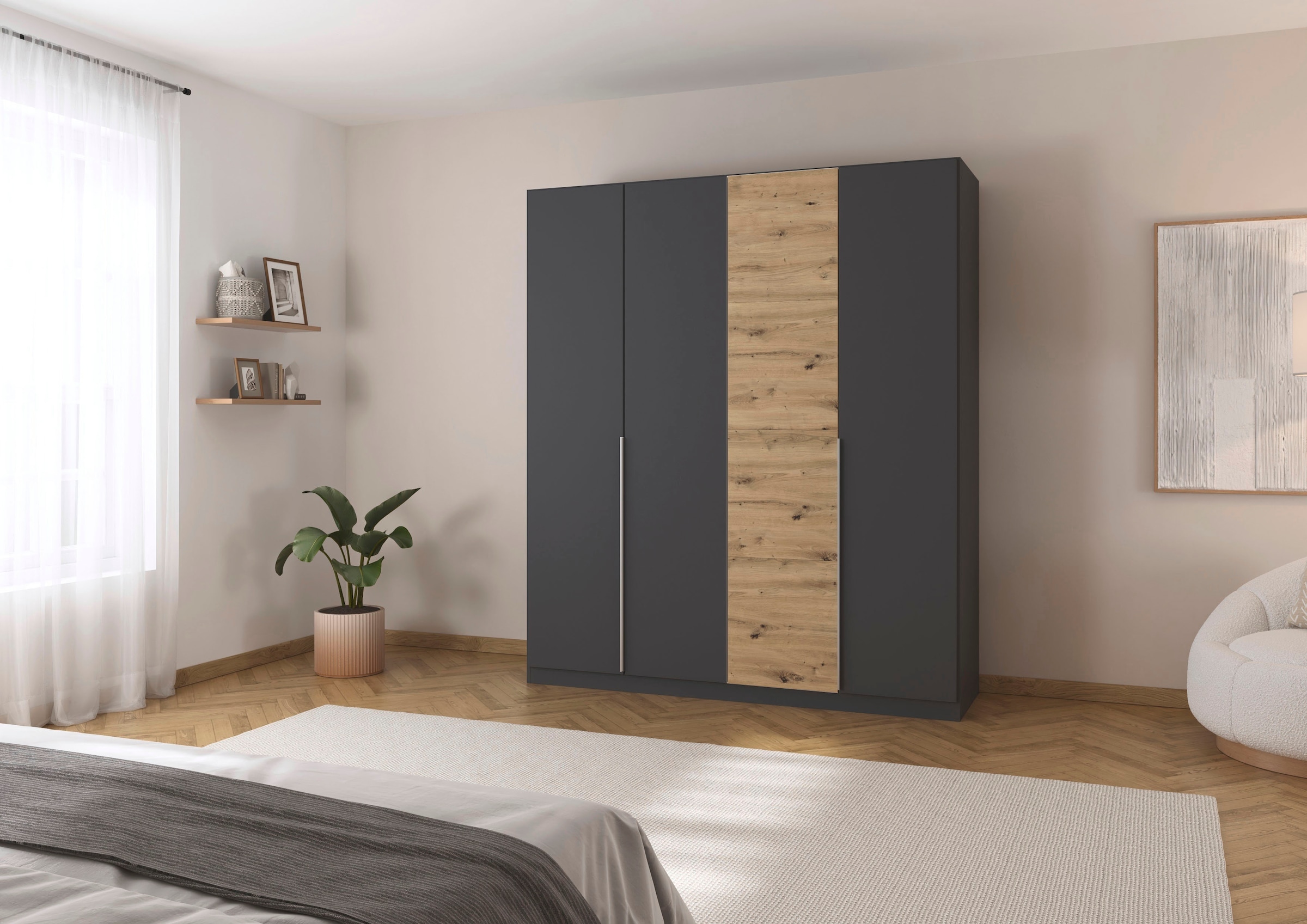 rauch Drehtürenschrank »Kleiderschrank Schrank Garderobe Wäscheschrank Schlafzimmer BELLEZZA« inkl. Schubkasteneinsatz, Wäscheeinteilung und weiterem Zubehör