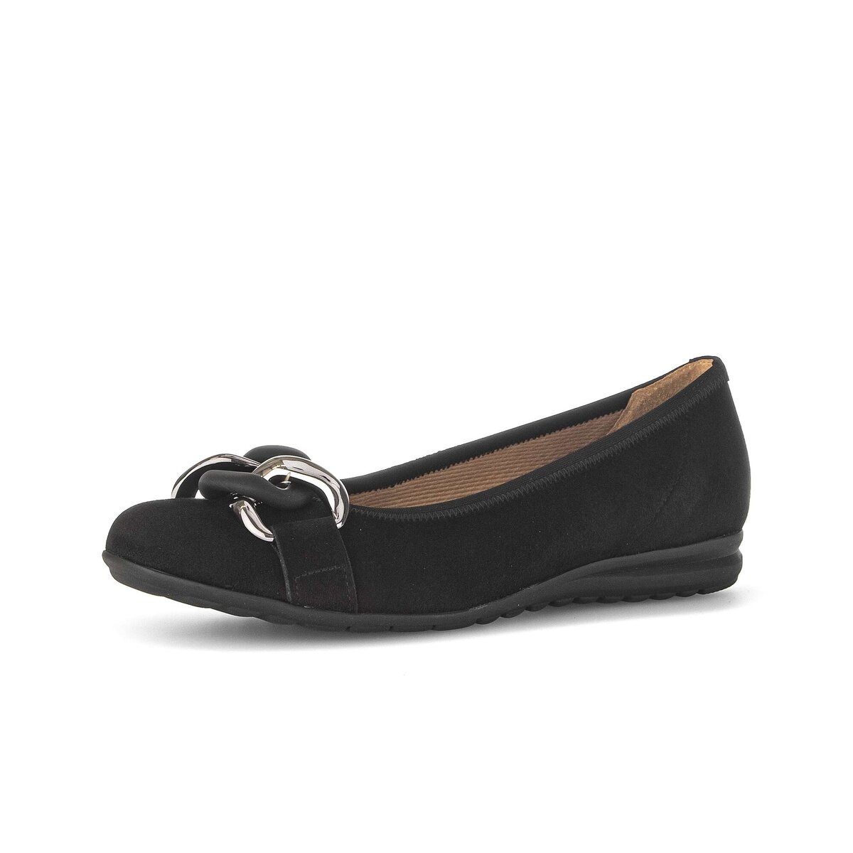 Ballerina GABOR "Sportliche Ballerina", Damen, Gr. 41, schwarz, Schuhe Ballerina