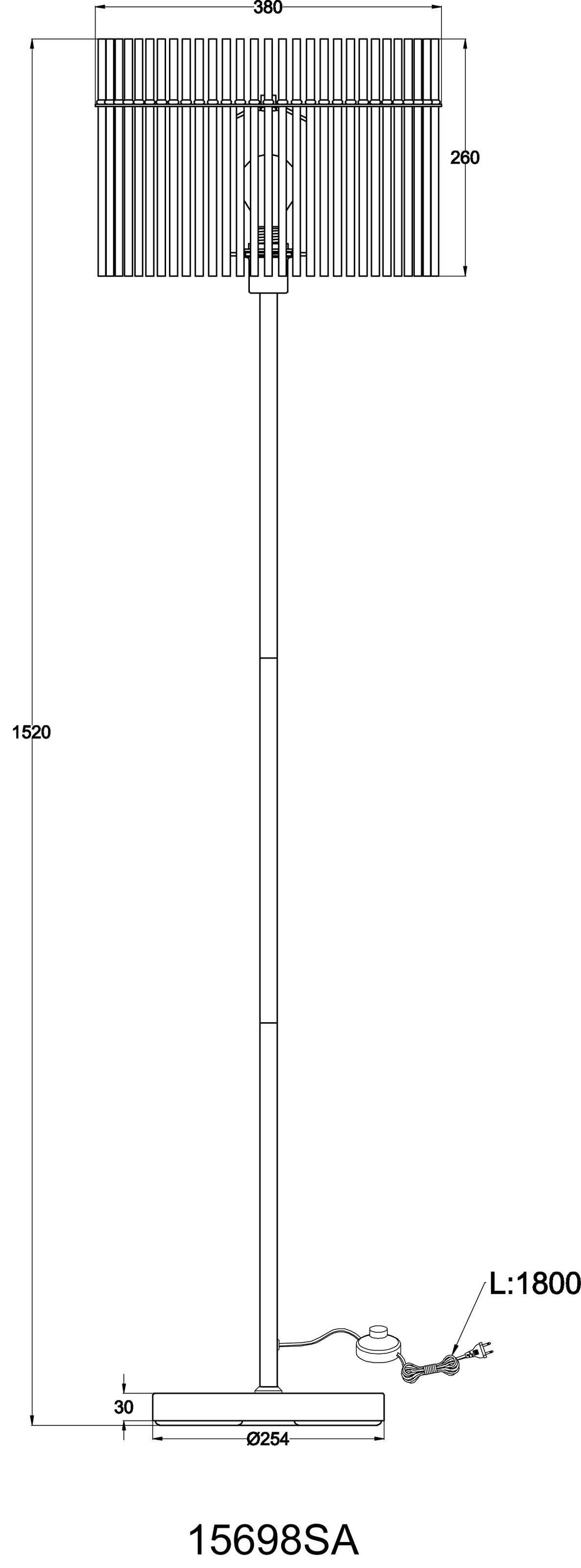 GLOBO LIGHTING Stehlampe »GORLEY« E27 1 Stk.