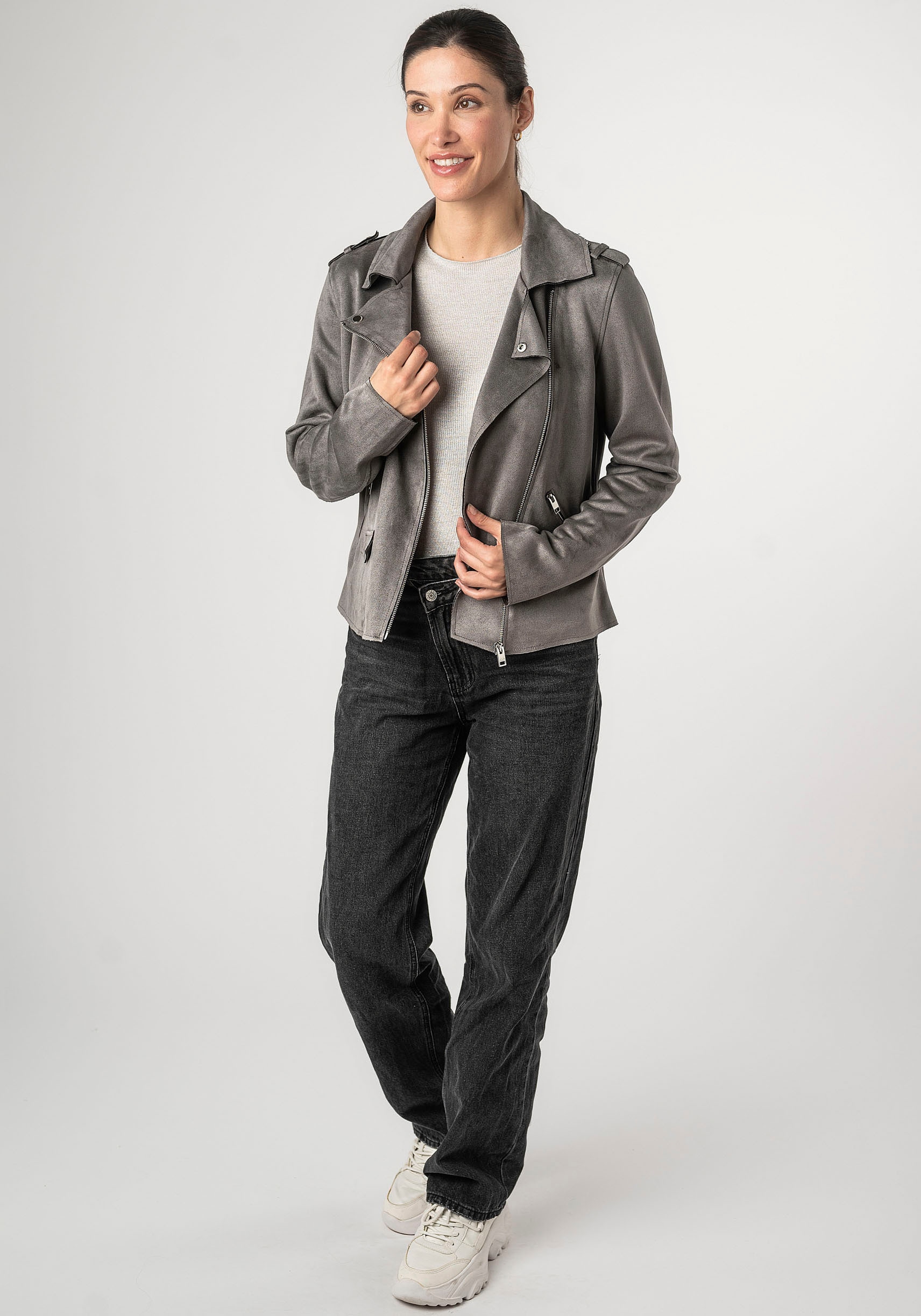 Mauritius Lederimitatjacke »2Wtomiwa« mit Schulterklappen, mit Nieten