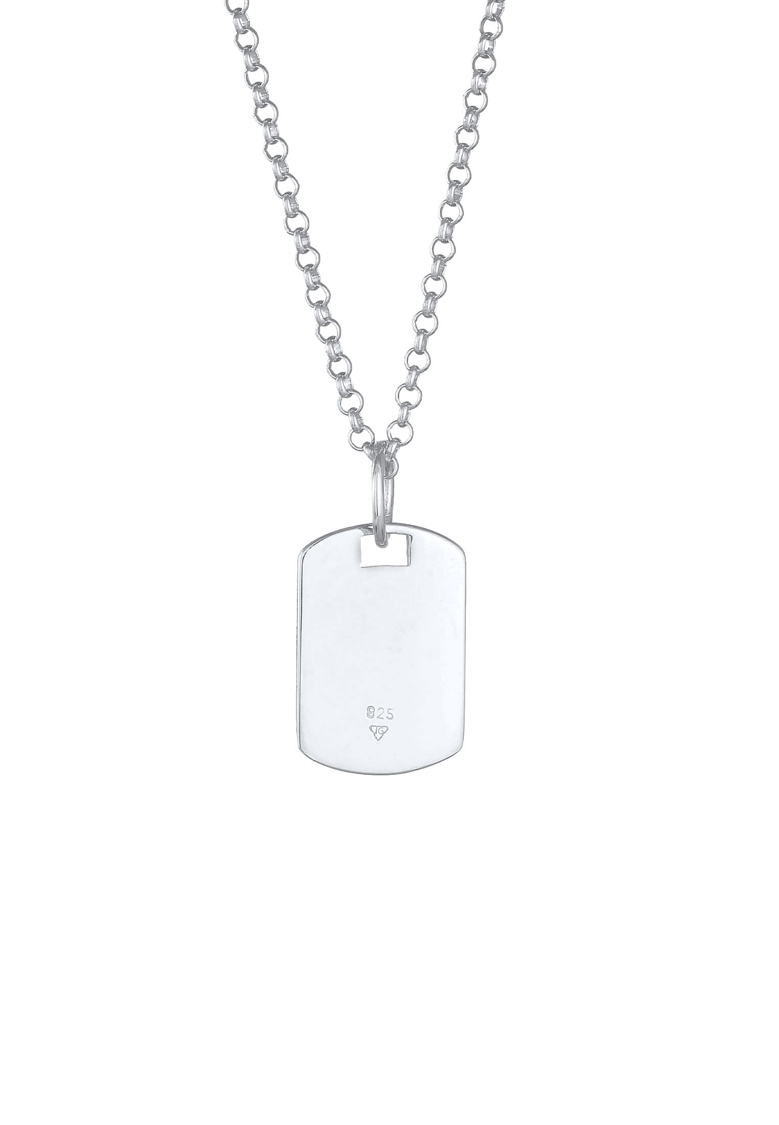 Kuzzoi Kette mit Anhänger »Herren Dog Tag Military Platte Brushed 925 Silber«