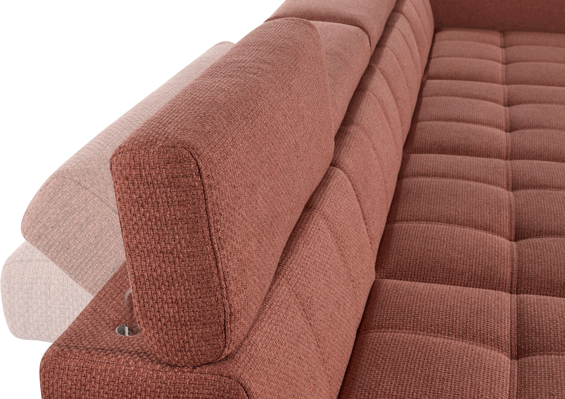DOMO collection Wohnlandschaft »Cunelli tolle Sitznähte als Designelement, fester Sitzkomfort, U-Form«, wahlweise mit Kopfteilverstellung, bodenfrei