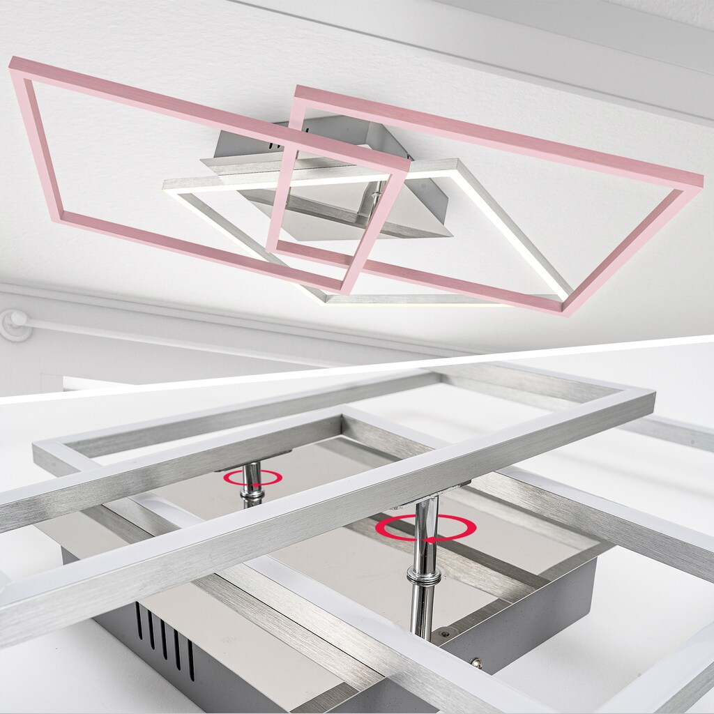 B.K.Licht LED Deckenleuchte in gebürsteter Alu-Optik, LED-Platine 40 Watt, 4.000lm, 3.000K